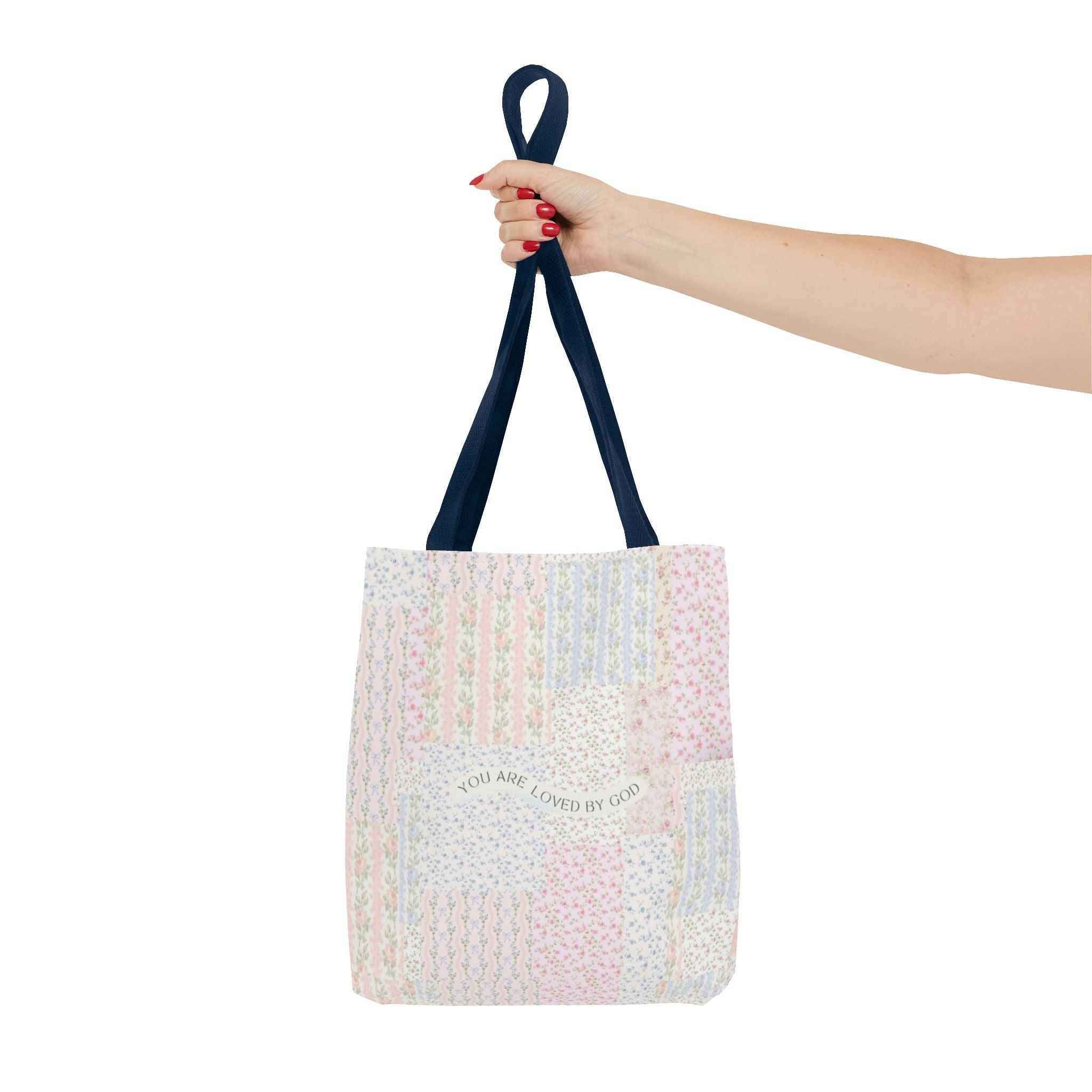 Spiritual Tote Bag with Floral Design, Inspirational Gift for Women, Church Bag, Eco-Friendly Shoulder Tote, Everyday Use