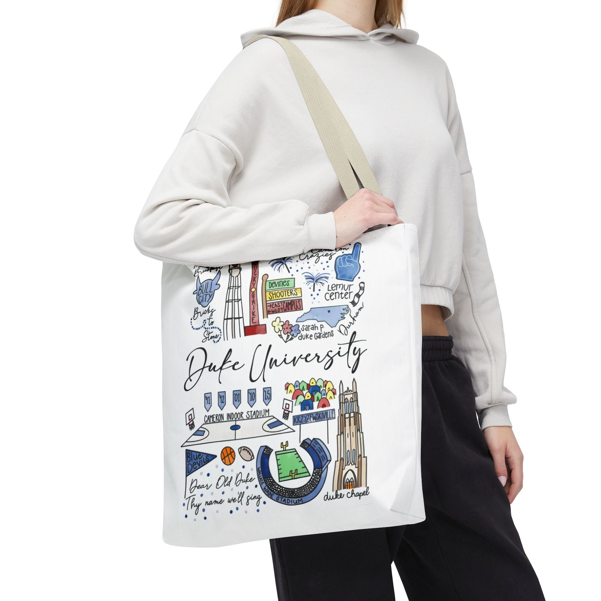 Duke University Tote Bag, College Spirit Bag, Campus Life Accessory, School Pride Gift, Eco-Friendly Shopping Bag