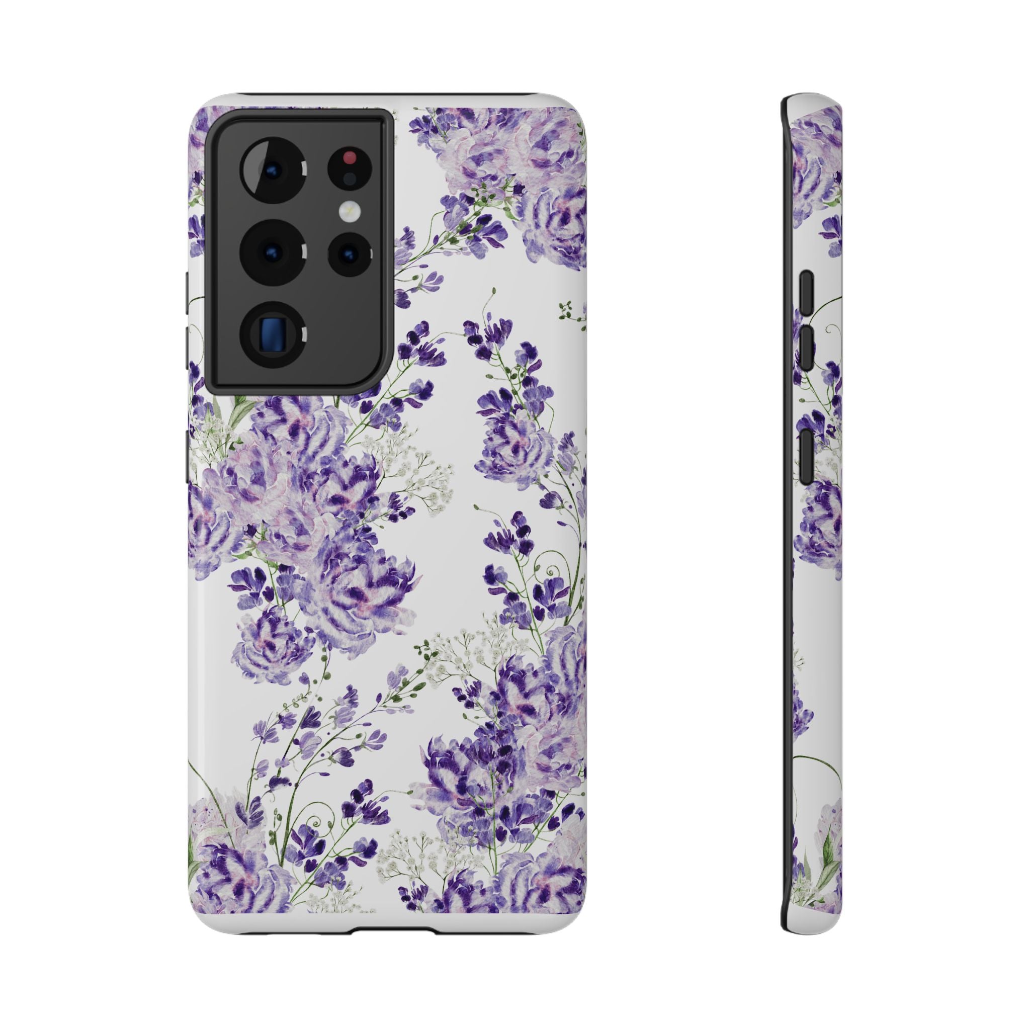 Customizable: Purple Floral Impact-Resistant Phone Case