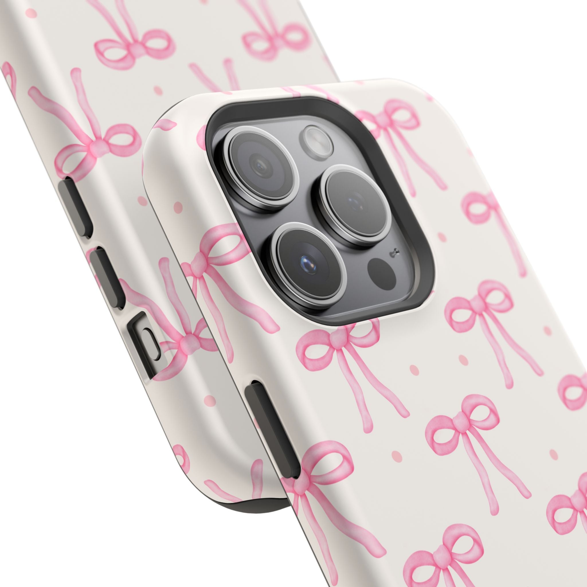 Customizable: Cute Pink Bow Impact-Resistant Phone Case