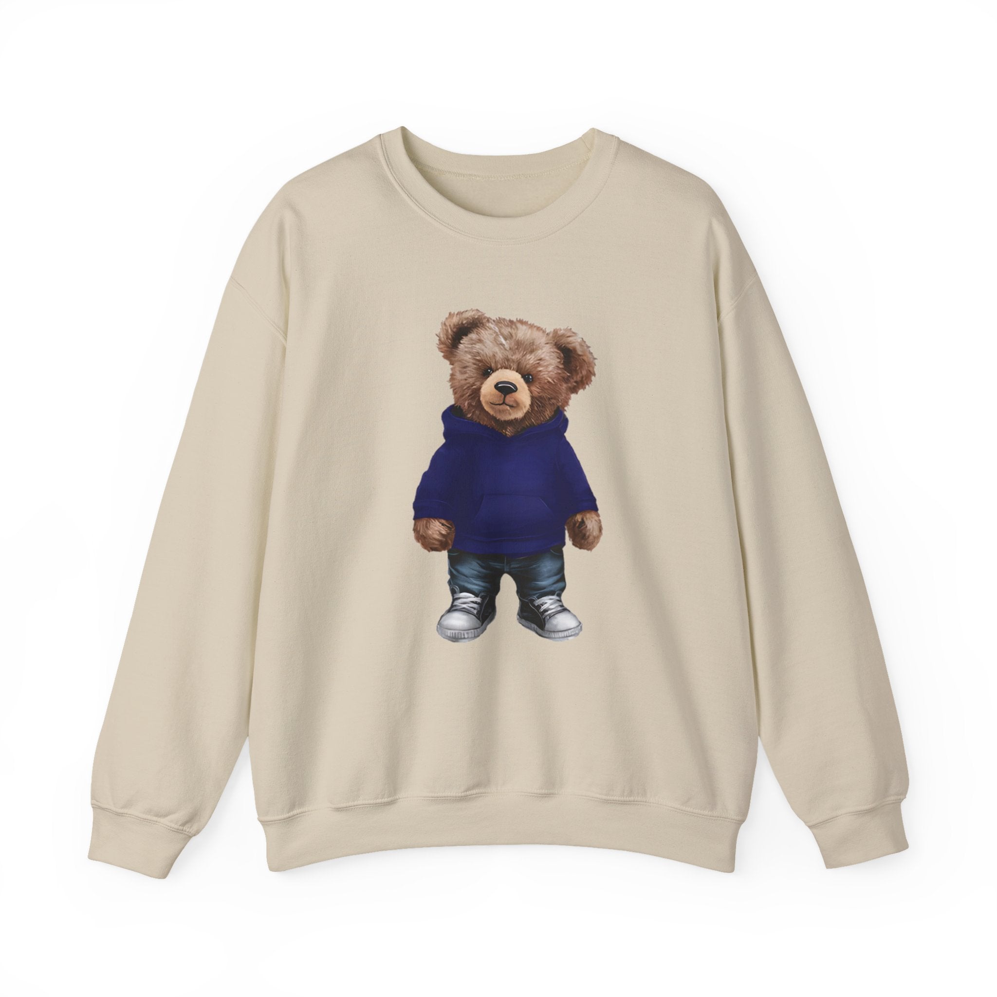 CUSTOMIZABLE Bear with Blue Hoodie Crewneck Sweatshirt | Perfect for Casual Days, Gift for Bear Lovers, Comfy Layer, Unisex Fashion, Cute Wardrobe Staple