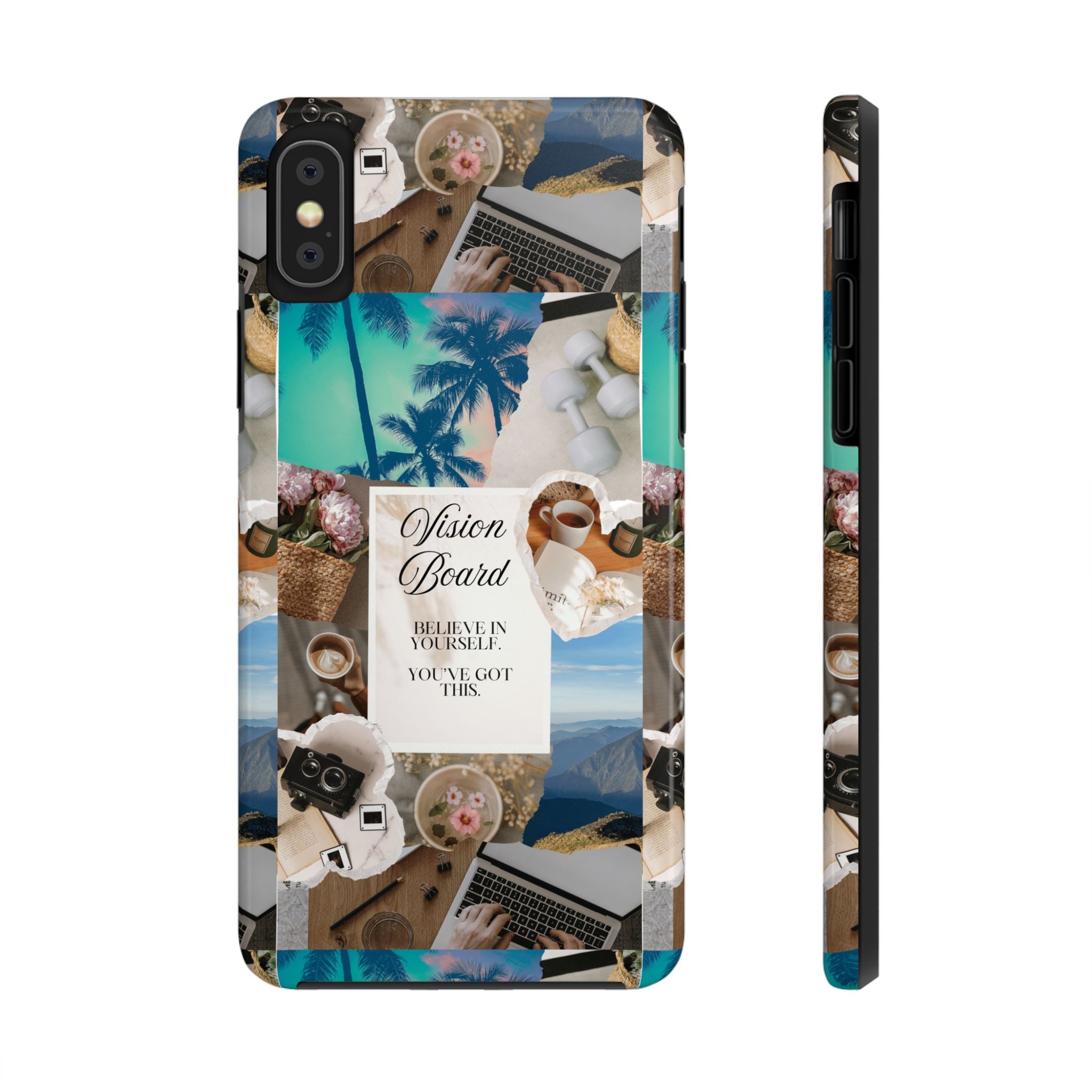 Inspiring Vision Board Phone Case, Motivational Tough Case, Adventurous Gift for Her, Self-Care, Dream Big, Unique Phone Accessory