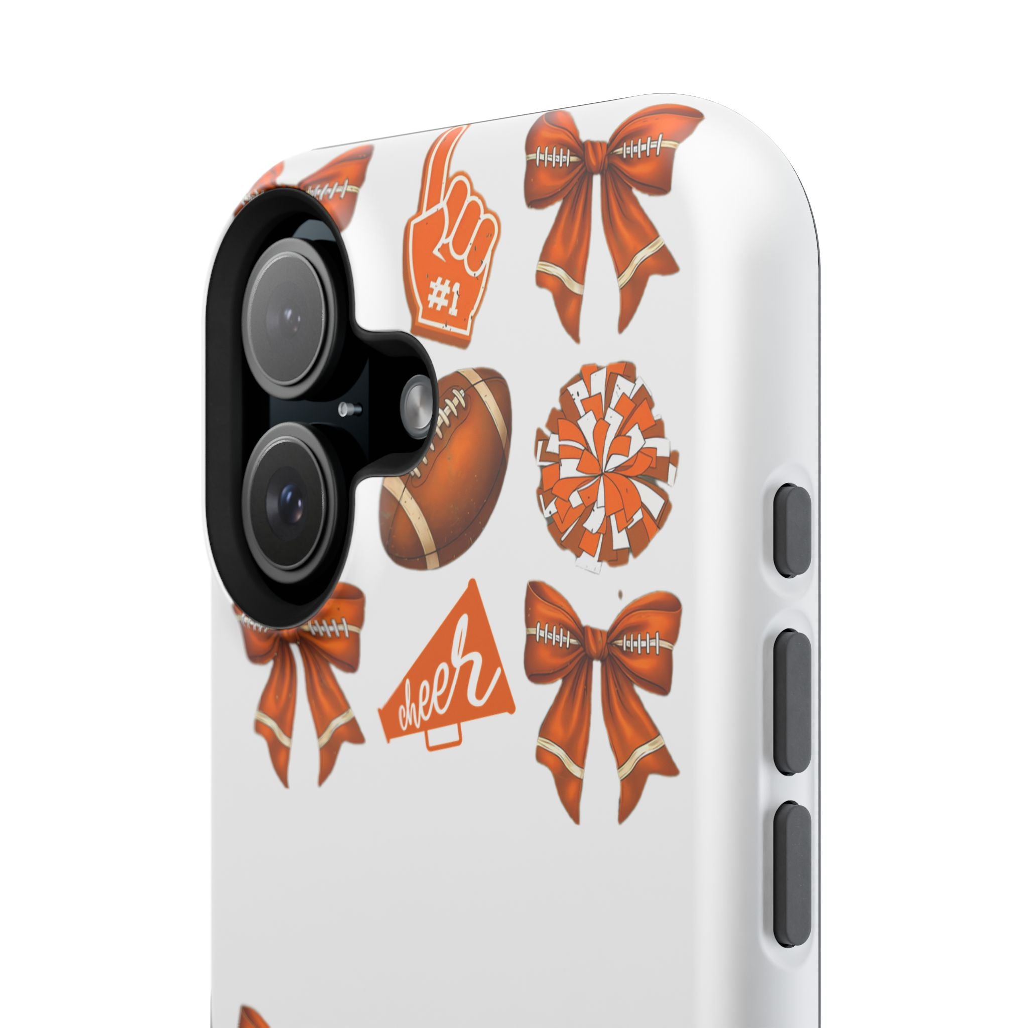 Customizable Orange-Themed Football Team Spirit Phone Case - Cheerful Accessories for Game Day, Unique Design for Fans, Sports Gift, Fall Celebrations, Team Pride
