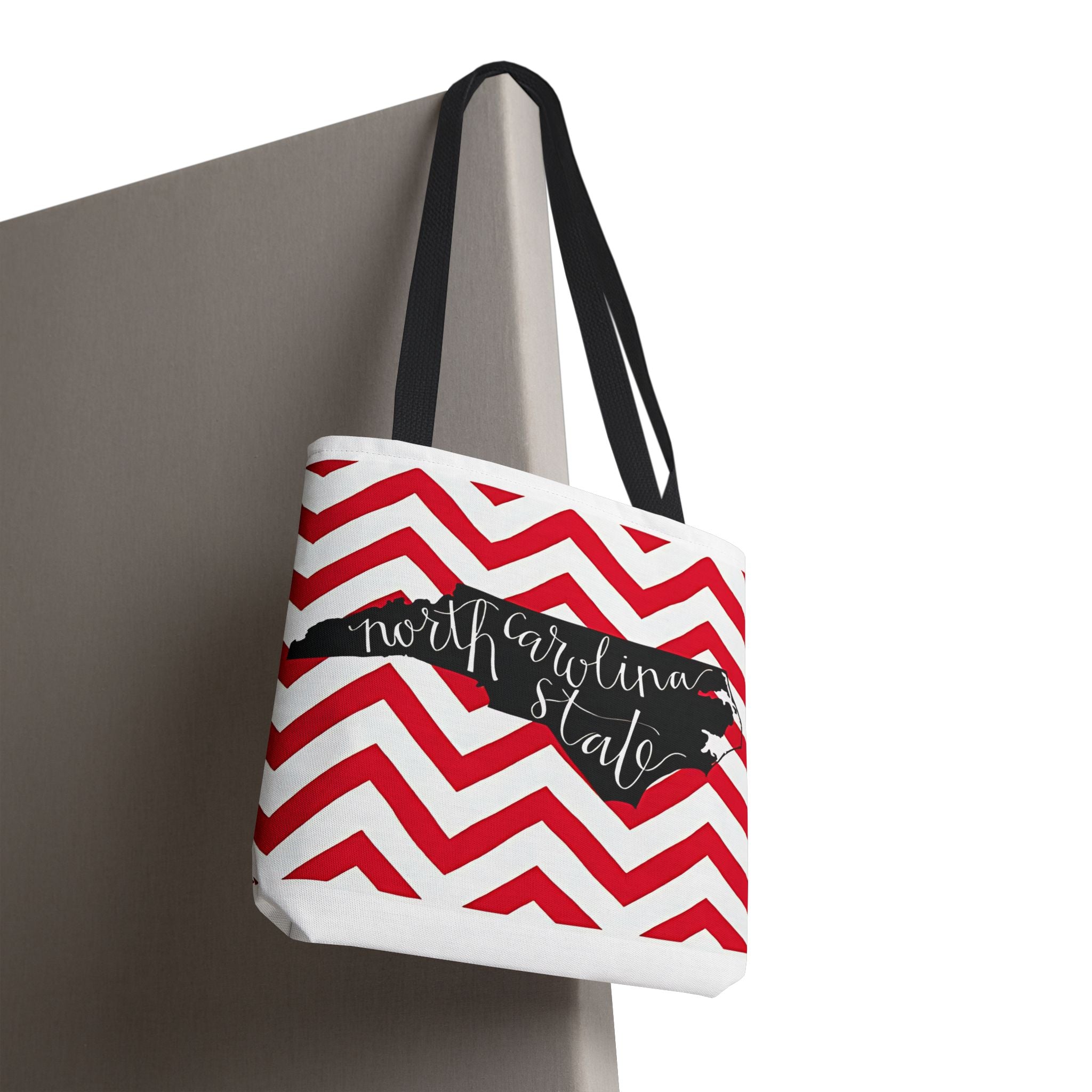 North Carolina Tote Bag, Stylish Chevron Pattern, Beach Essentials, Reusable Grocery Bag, Gift for Travelers, Southern Charm
