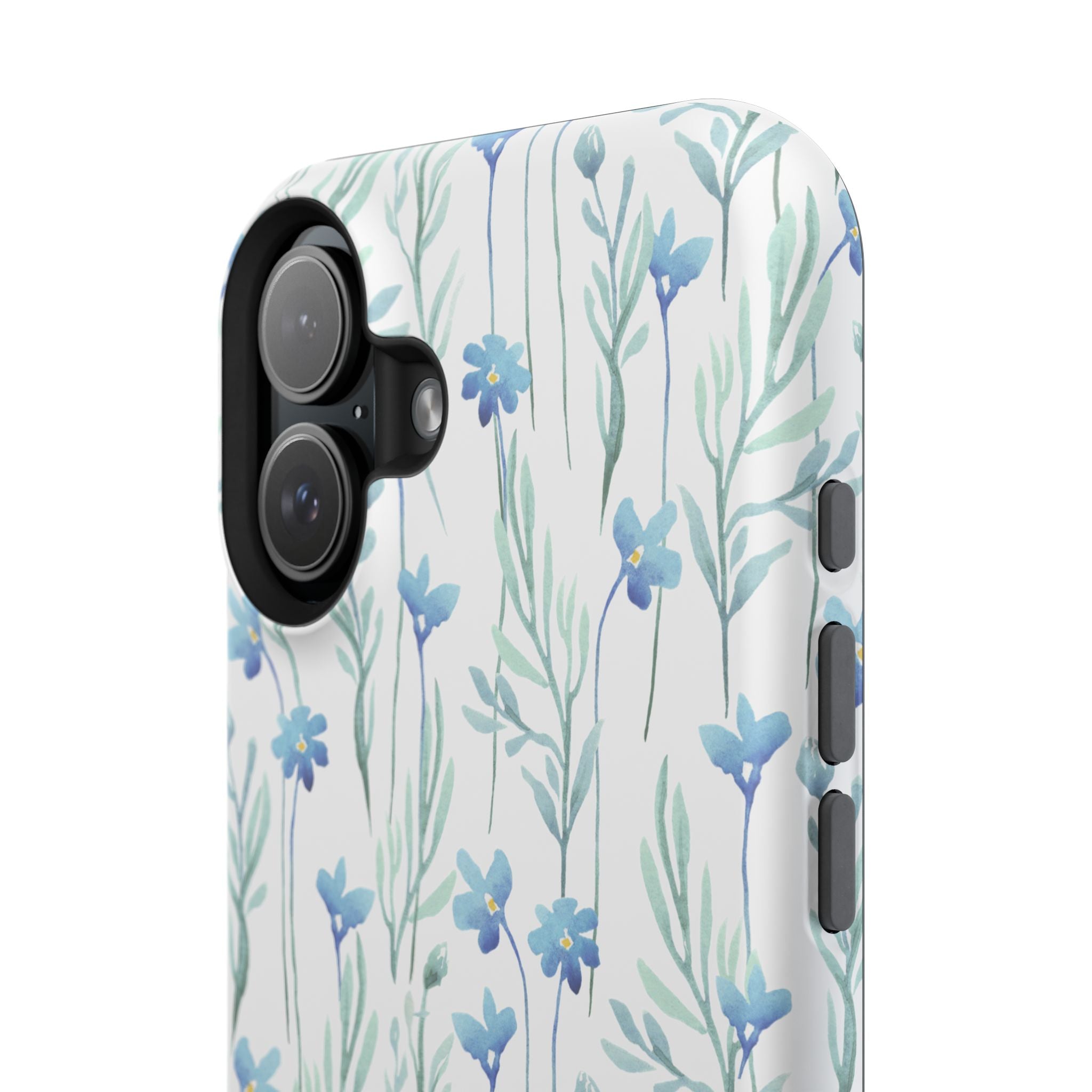 Customizable: Blue Floral Impact-Resistant Phone Case