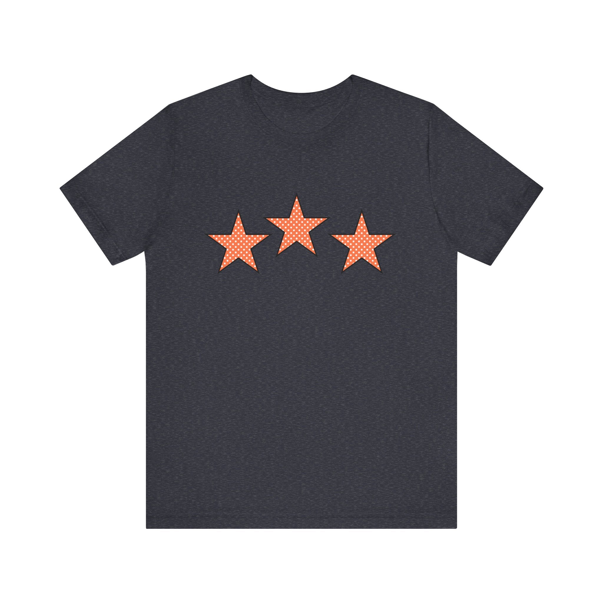 Customizable Orange & White Polka Dot Tri-Star Graphic Tee