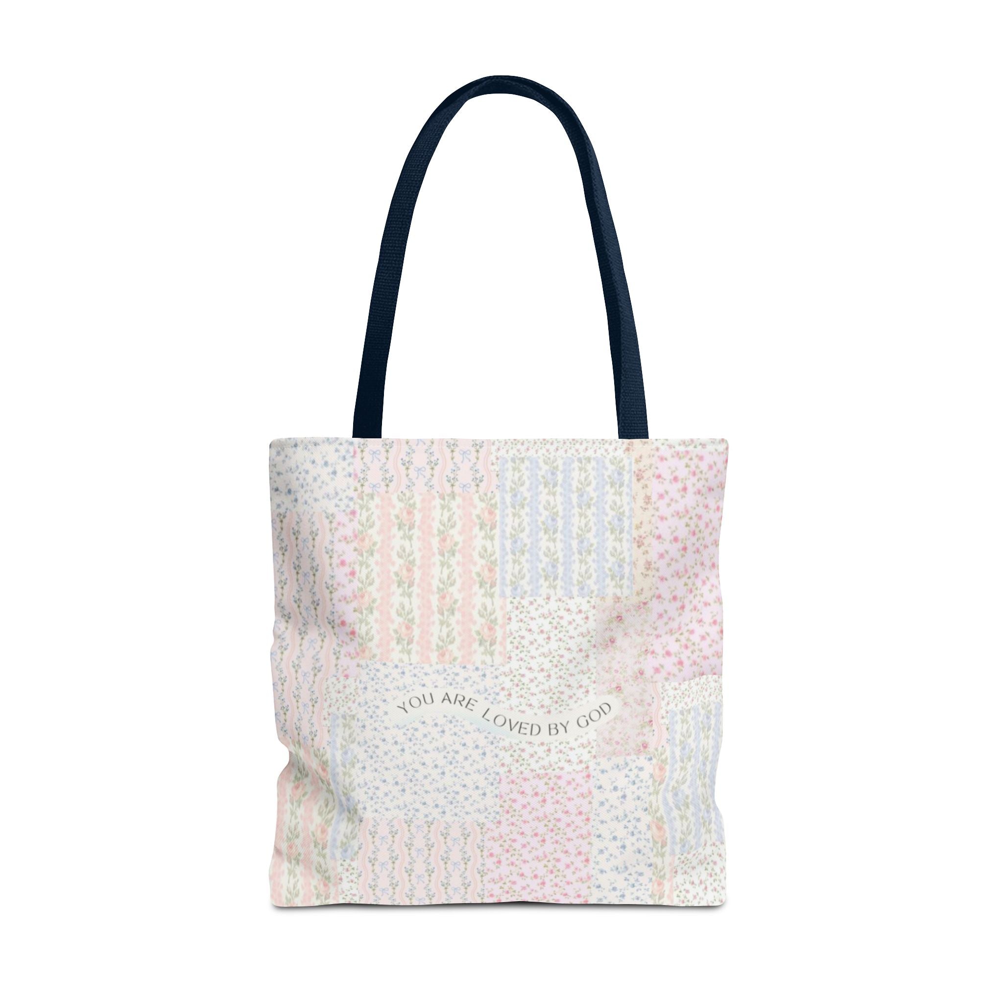 Spiritual Tote Bag with Floral Design, Inspirational Gift for Women, Church Bag, Eco-Friendly Shoulder Tote, Everyday Use