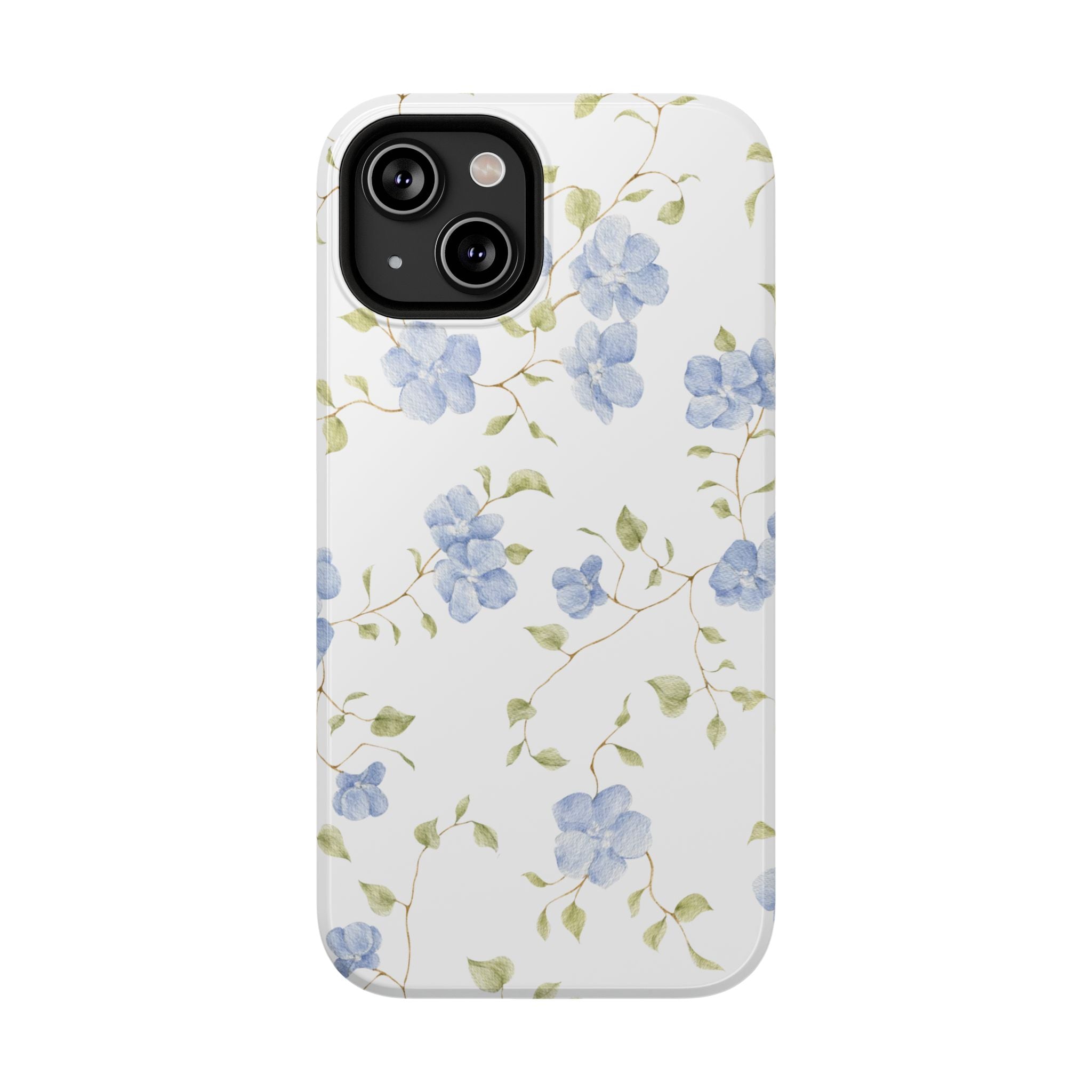 Customizable: Blue Floral Impact-Resistant Phone Case