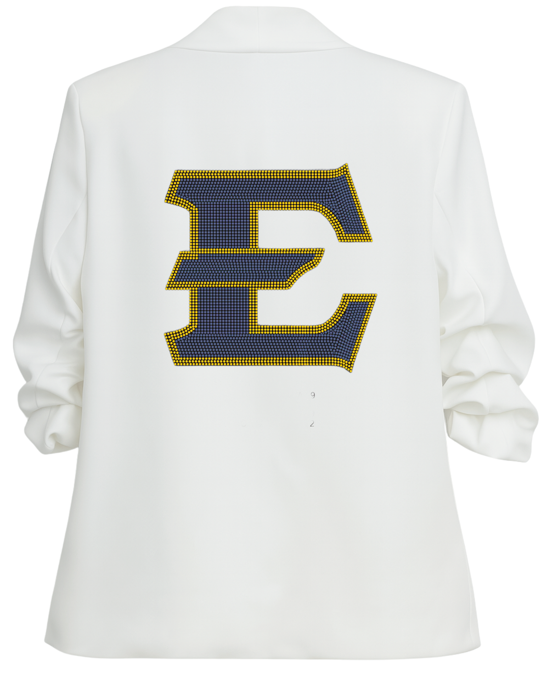 East Tennessee State E White Ruched Sleeve Blazer