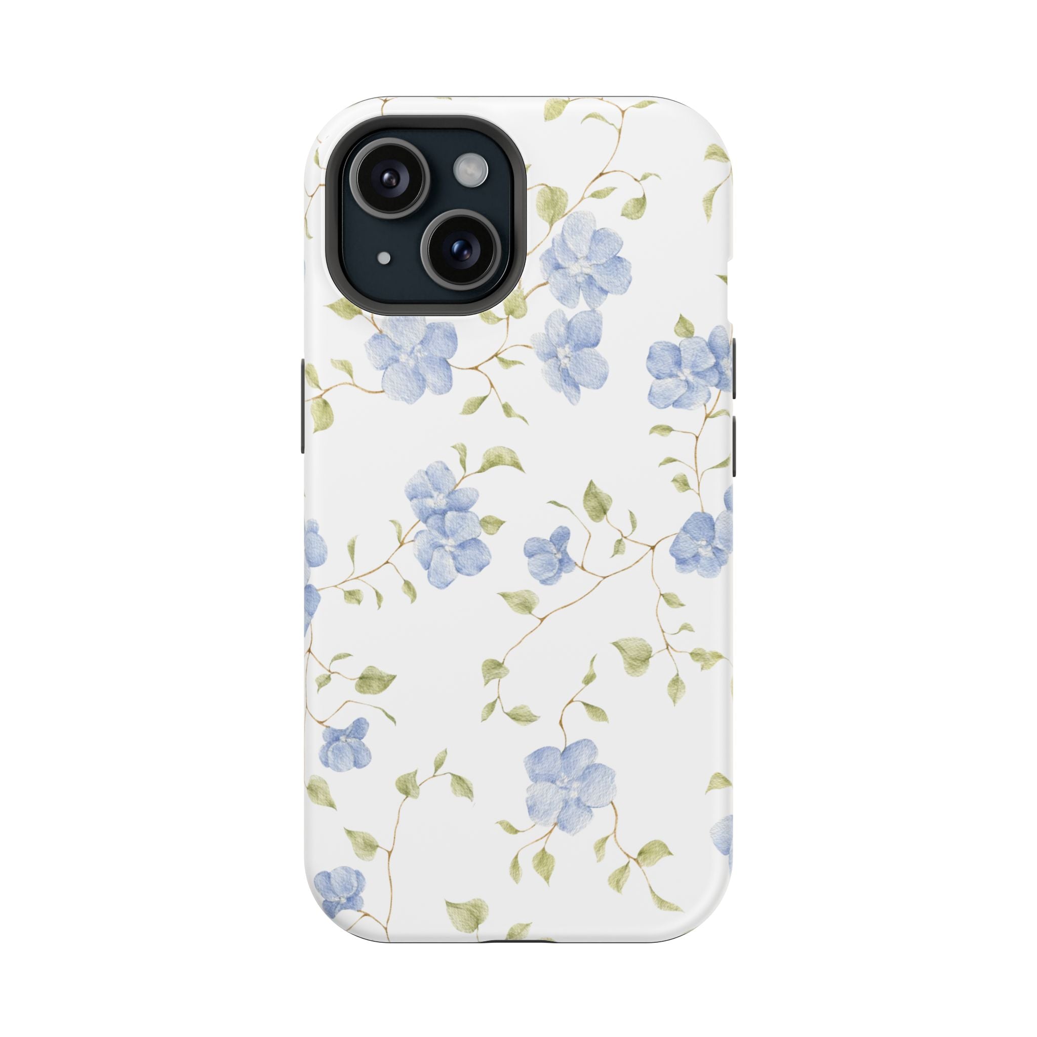 Customizable: Blue Floral Impact-Resistant Phone Case