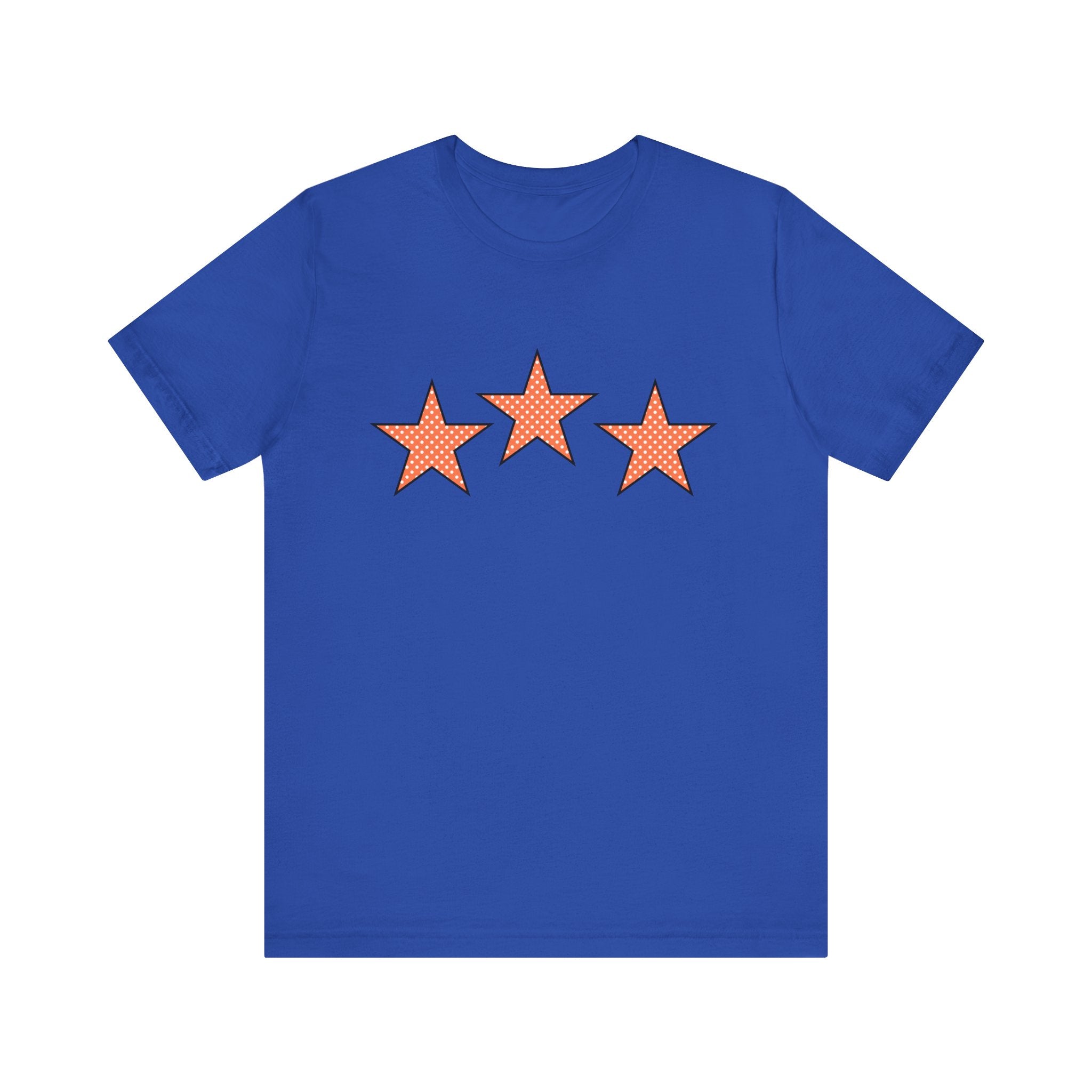 Customizable Orange & White Polka Dot Tri-Star Graphic Tee