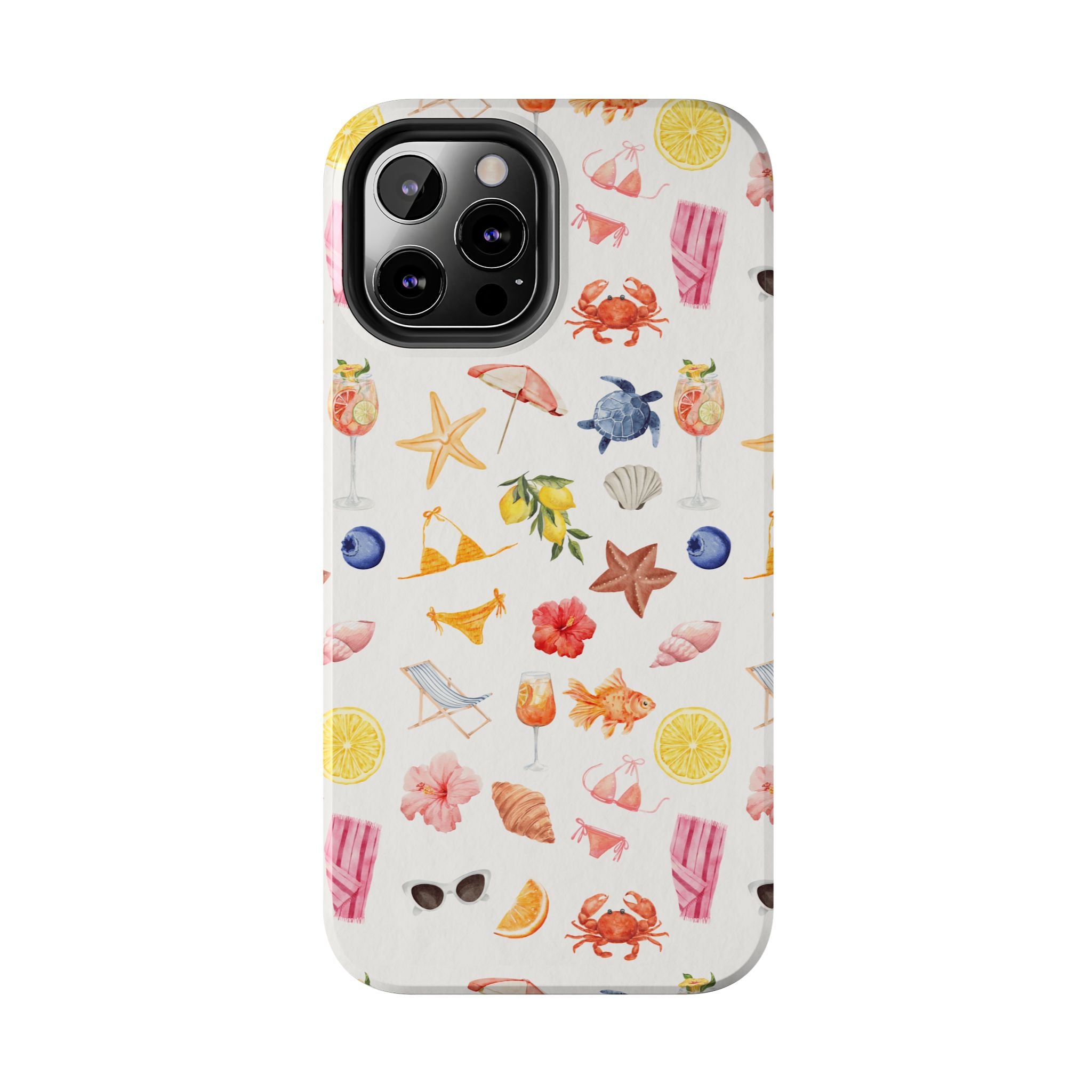 Customizable: Tropical Summer Phone Case, Vivid Coastal Design, Perfect Gift for Beach Lovers, Vacation Memories, Durable Tough Cases