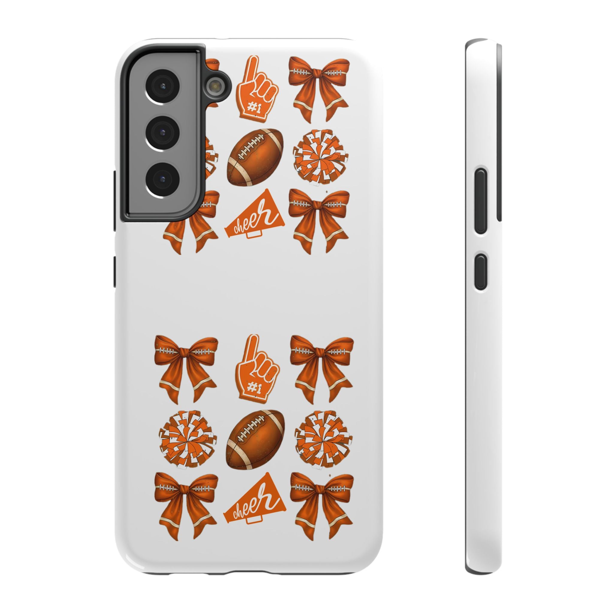 Customizable Orange-Themed Football Team Spirit Phone Case - Cheerful Accessories for Game Day, Unique Design for Fans, Sports Gift, Fall Celebrations, Team Pride
