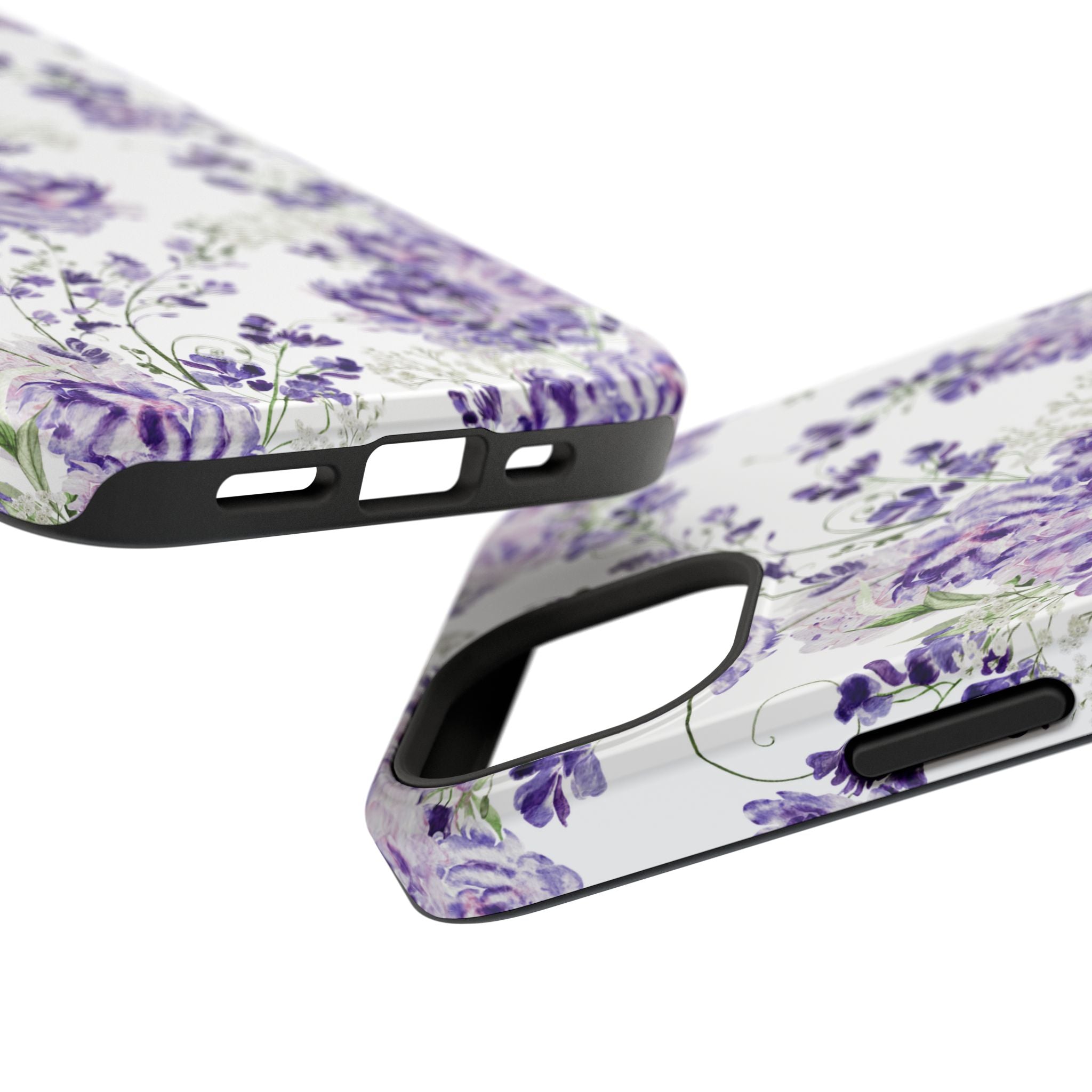 Customizable: Purple Floral Impact-Resistant Phone Case