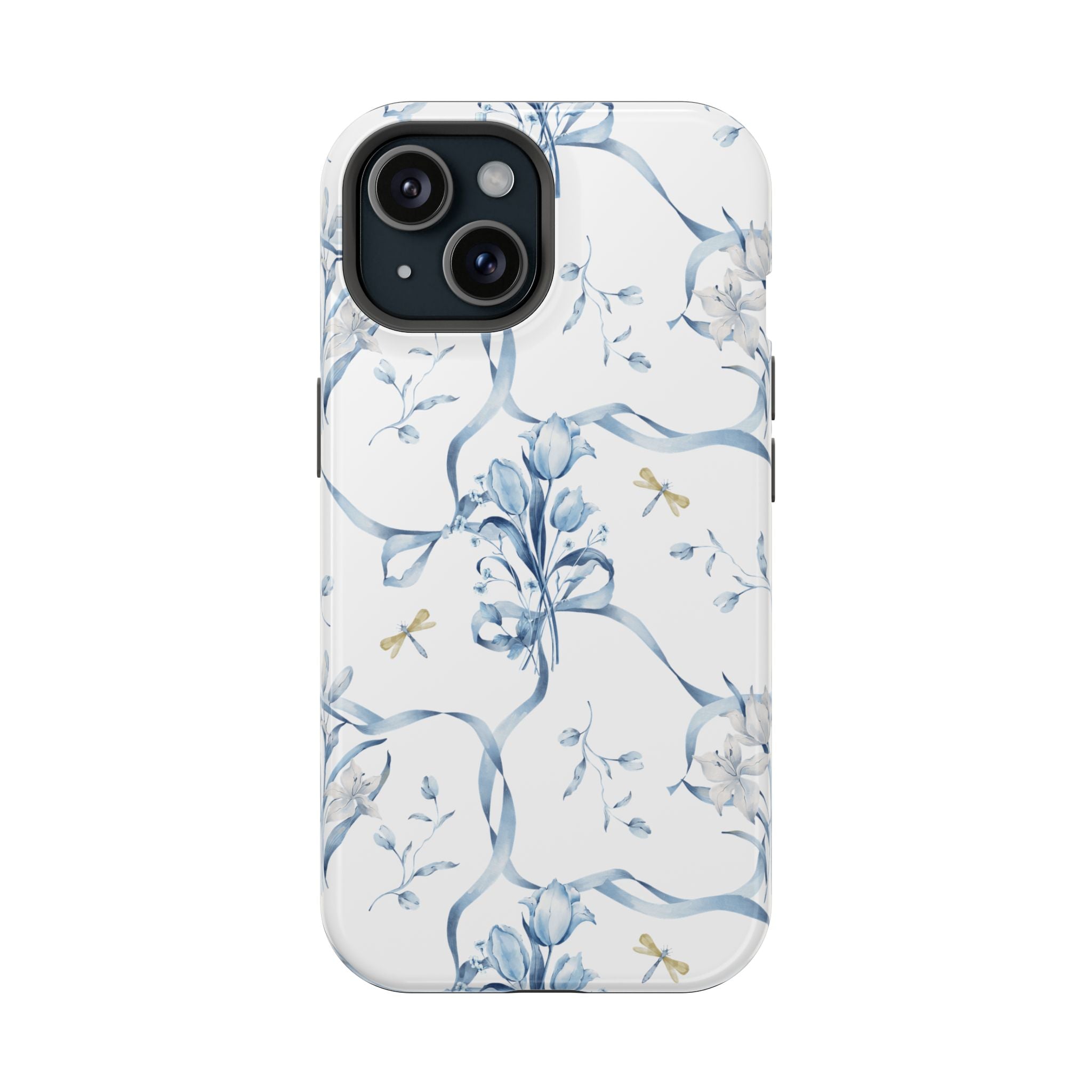 Customizable: Blue Floral-Inspired Phone Case