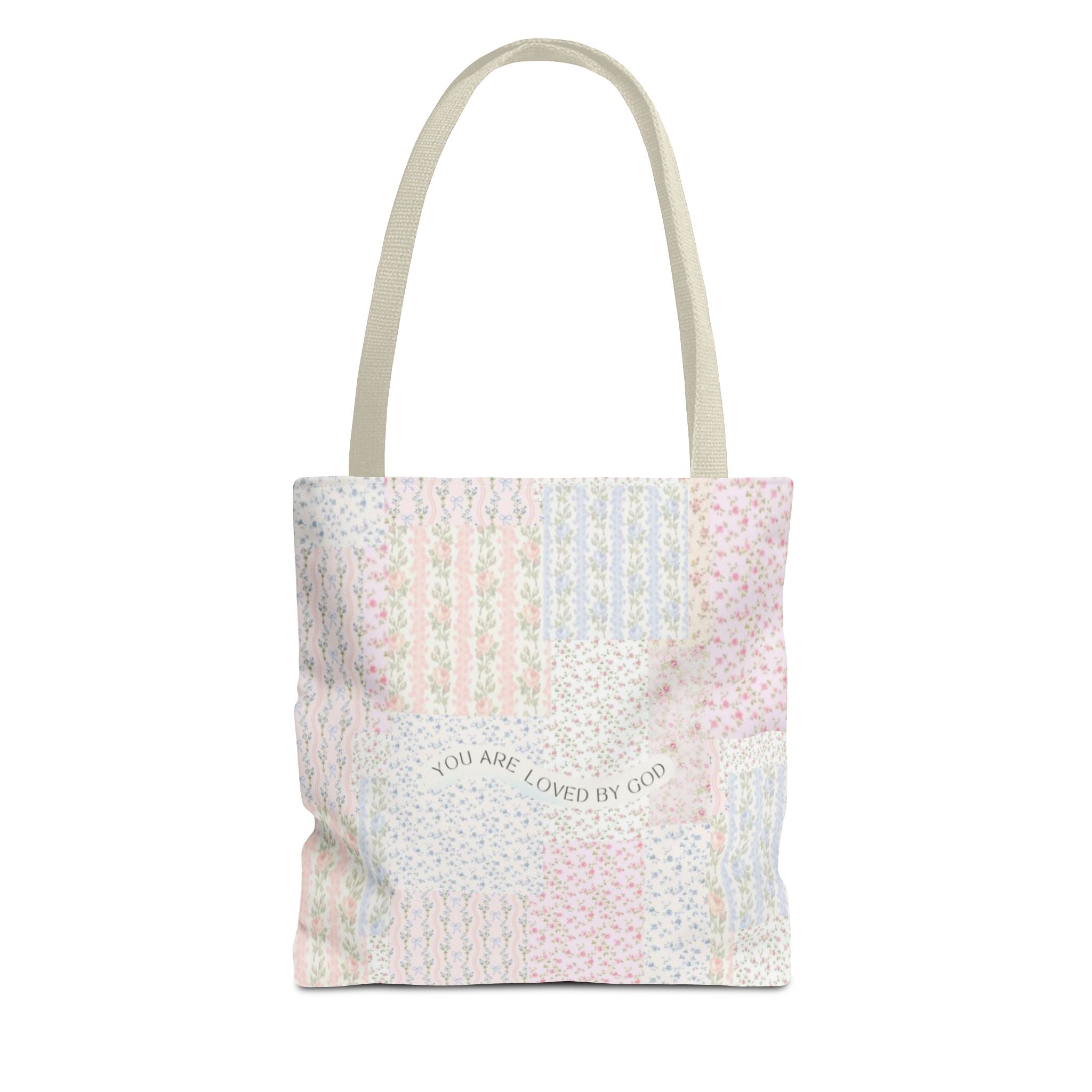 Spiritual Tote Bag with Floral Design, Inspirational Gift for Women, Church Bag, Eco-Friendly Shoulder Tote, Everyday Use