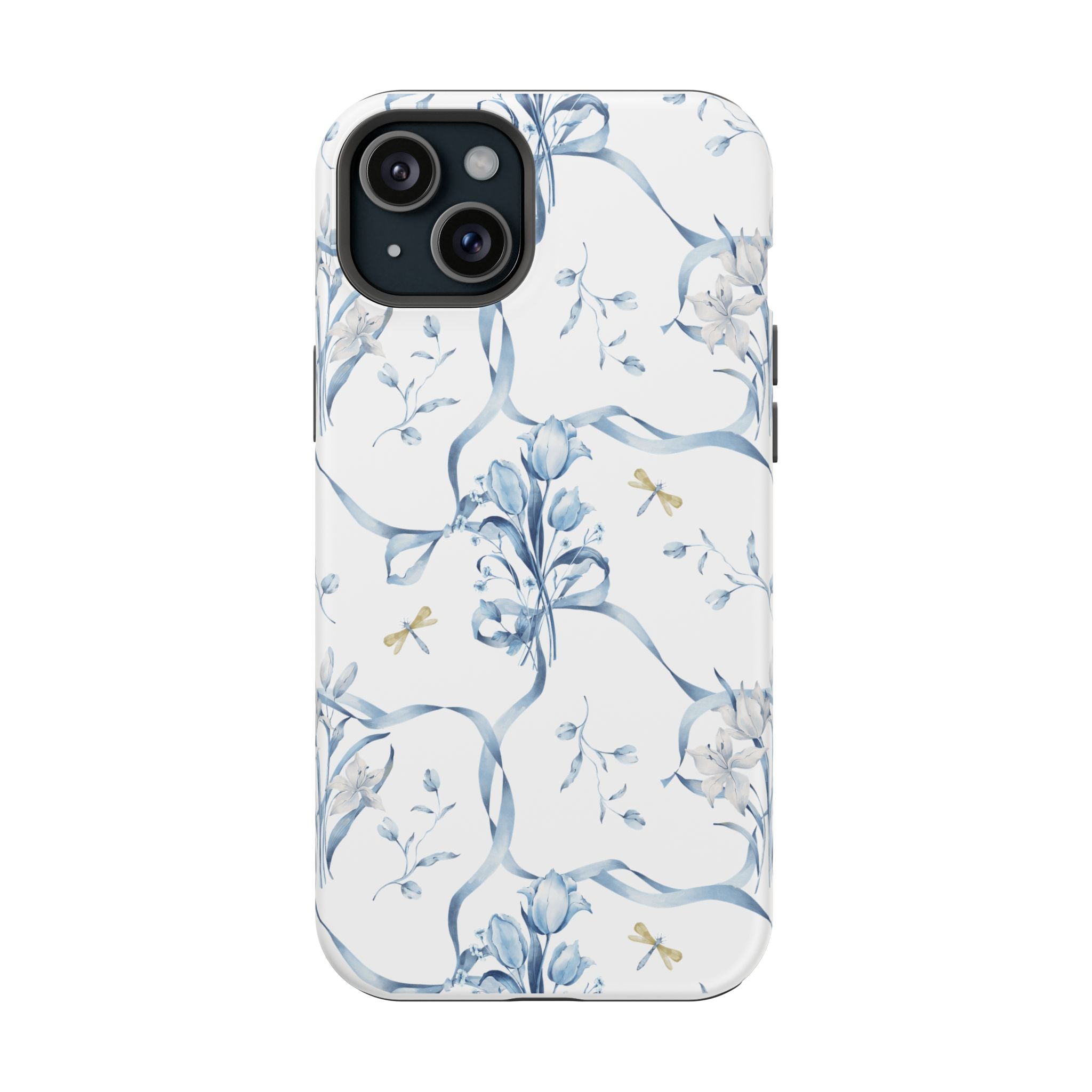 Customizable: Blue Floral-Inspired Phone Case