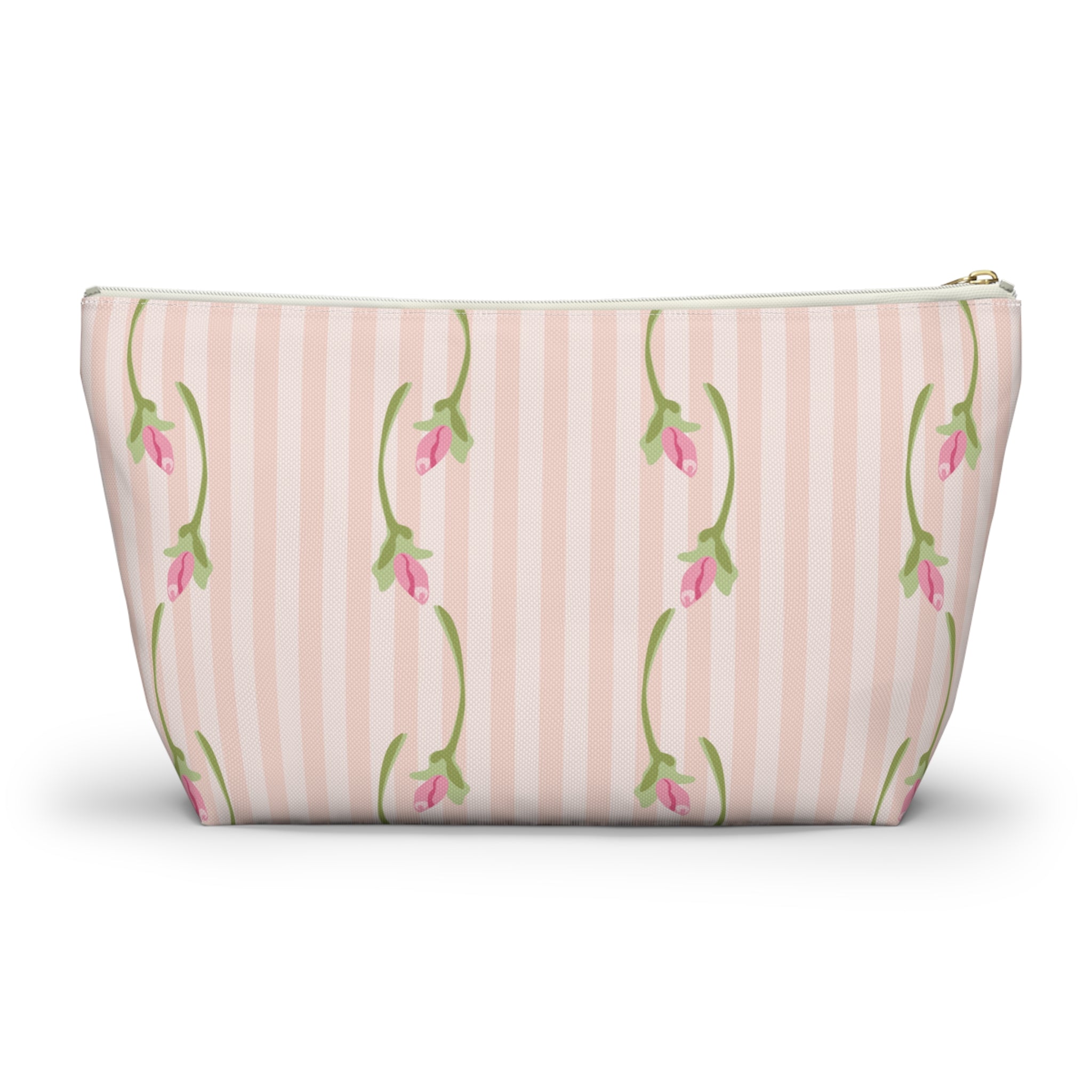 Customizable: Floral Accessory Pouch with T-bottom