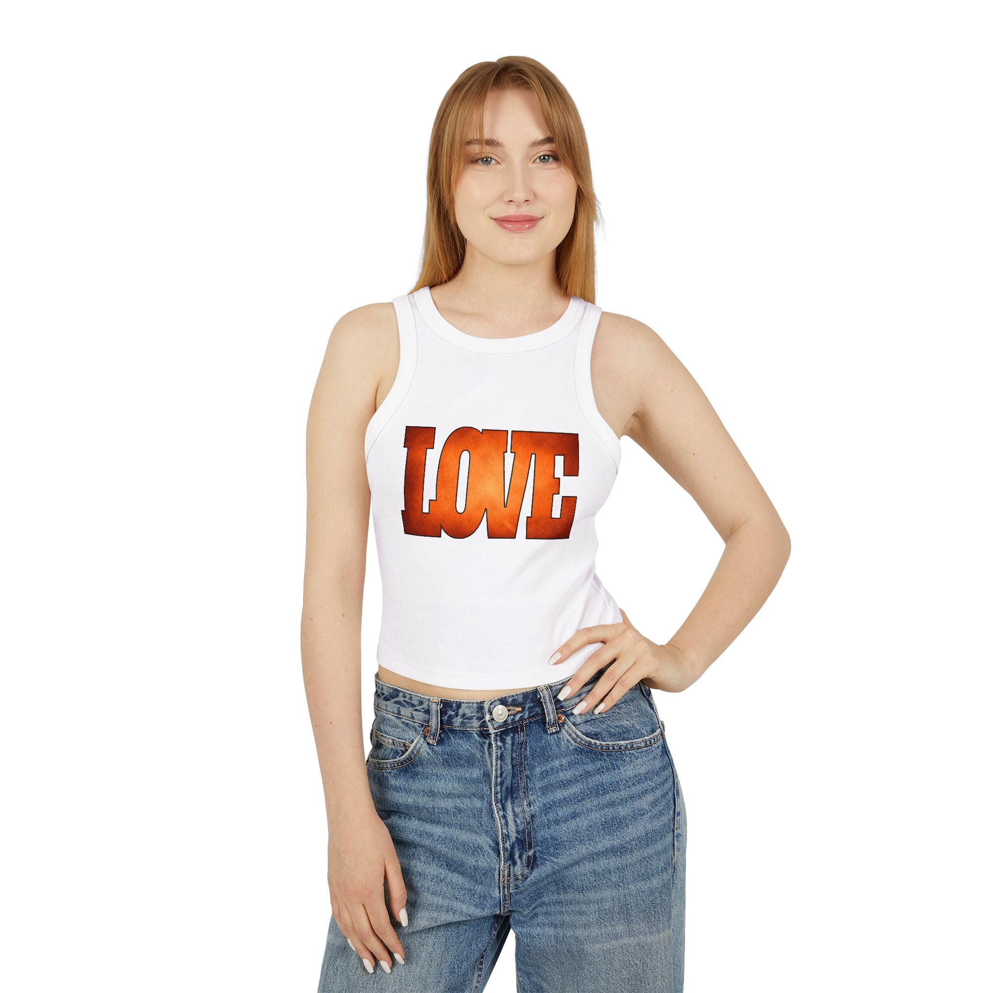 Customizable Orange Love Tank Top