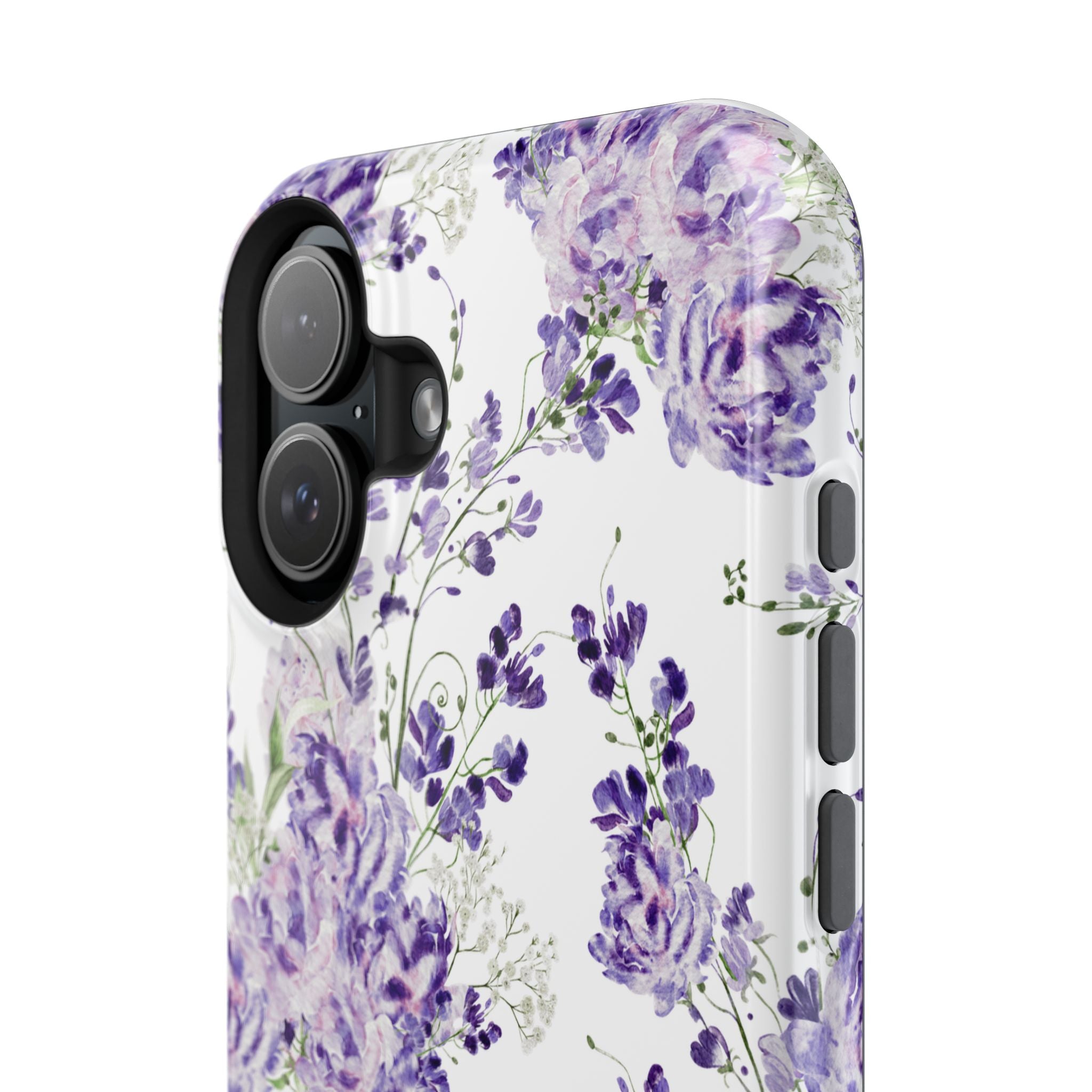 Customizable: Purple Floral Impact-Resistant Phone Case