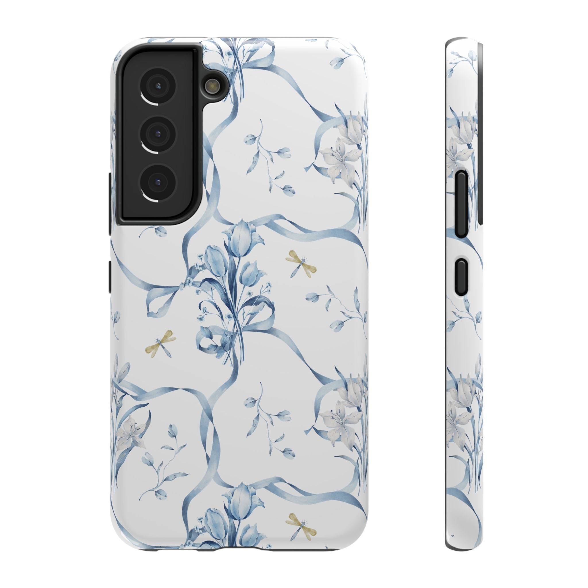 Customizable: Blue Floral-Inspired Phone Case