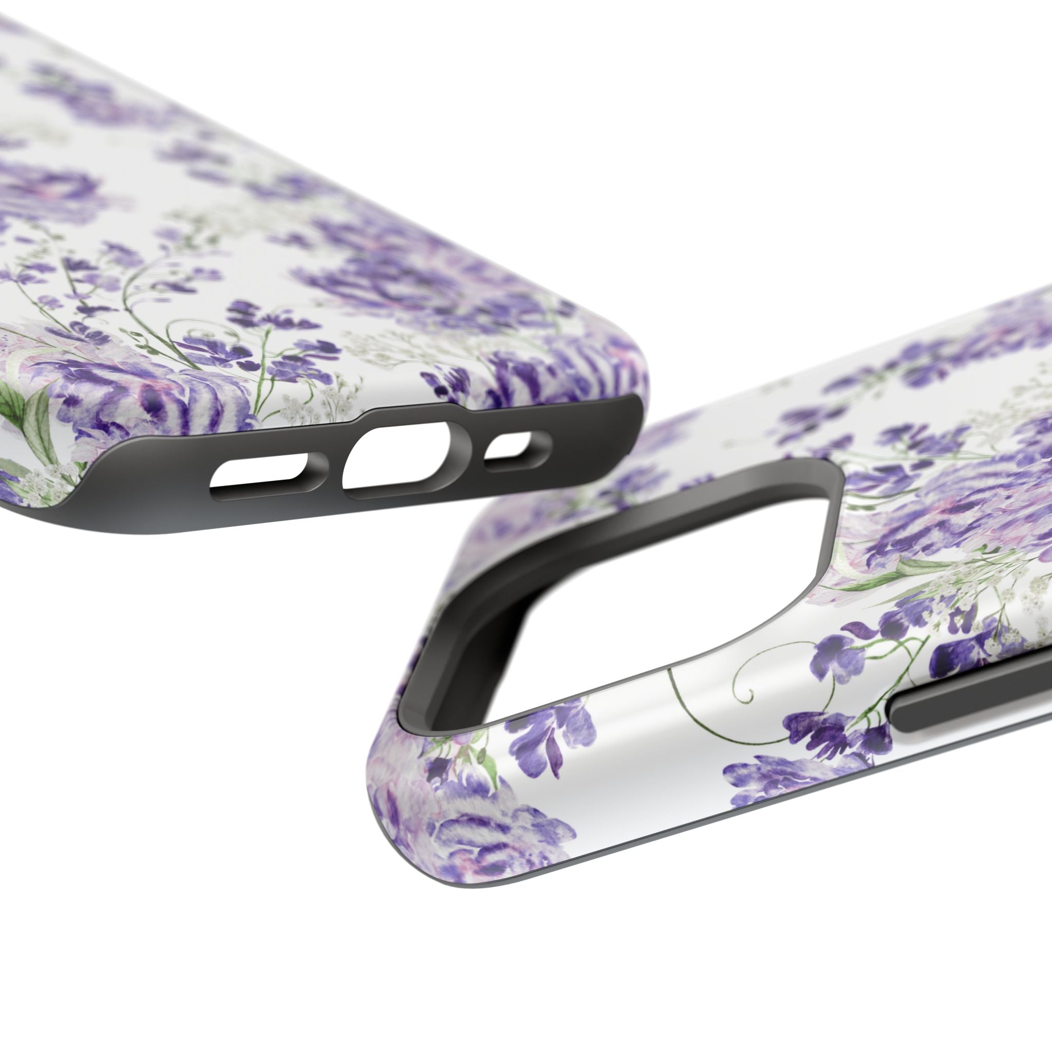 Customizable: Purple Floral Impact-Resistant Phone Case