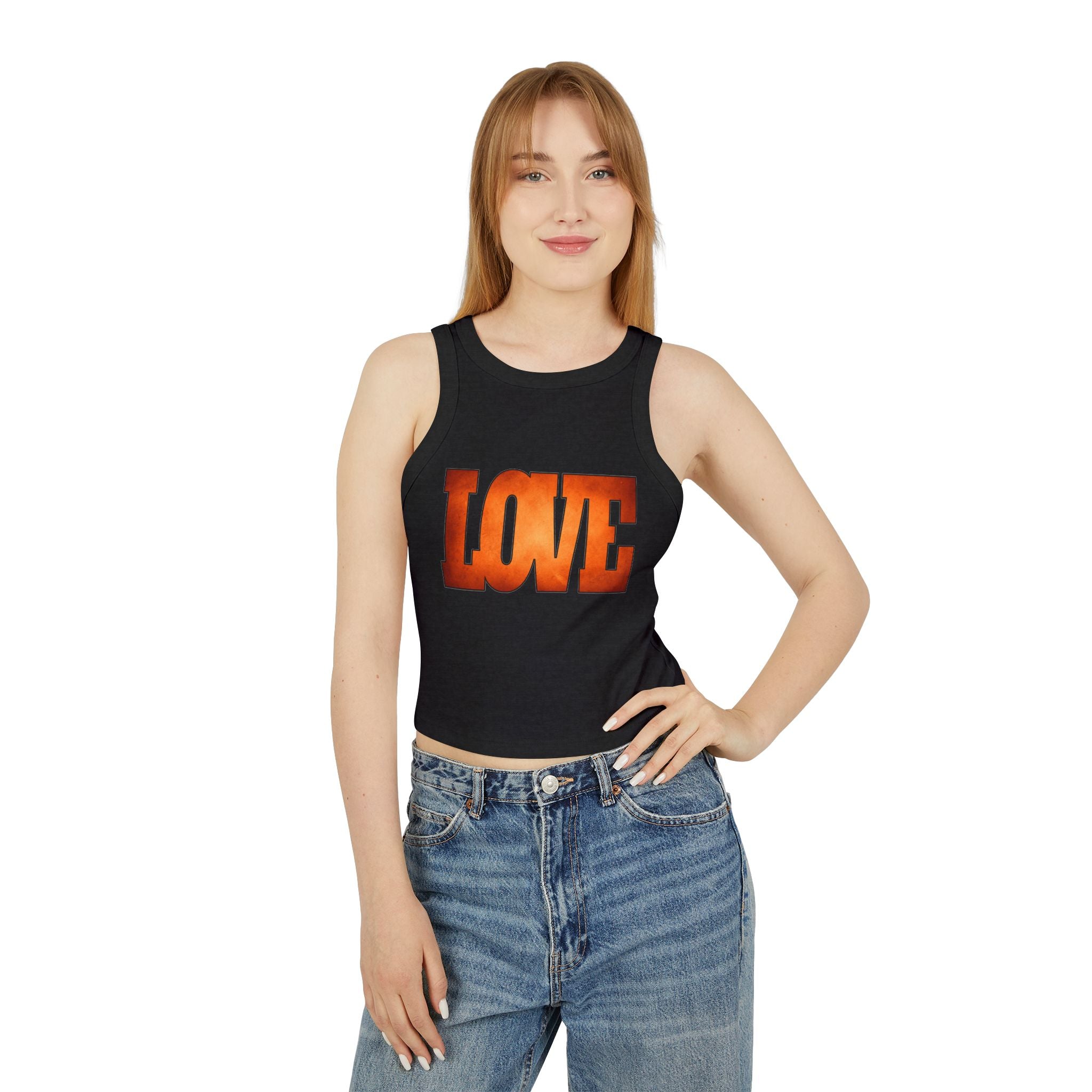 Customizable Orange Love Tank Top