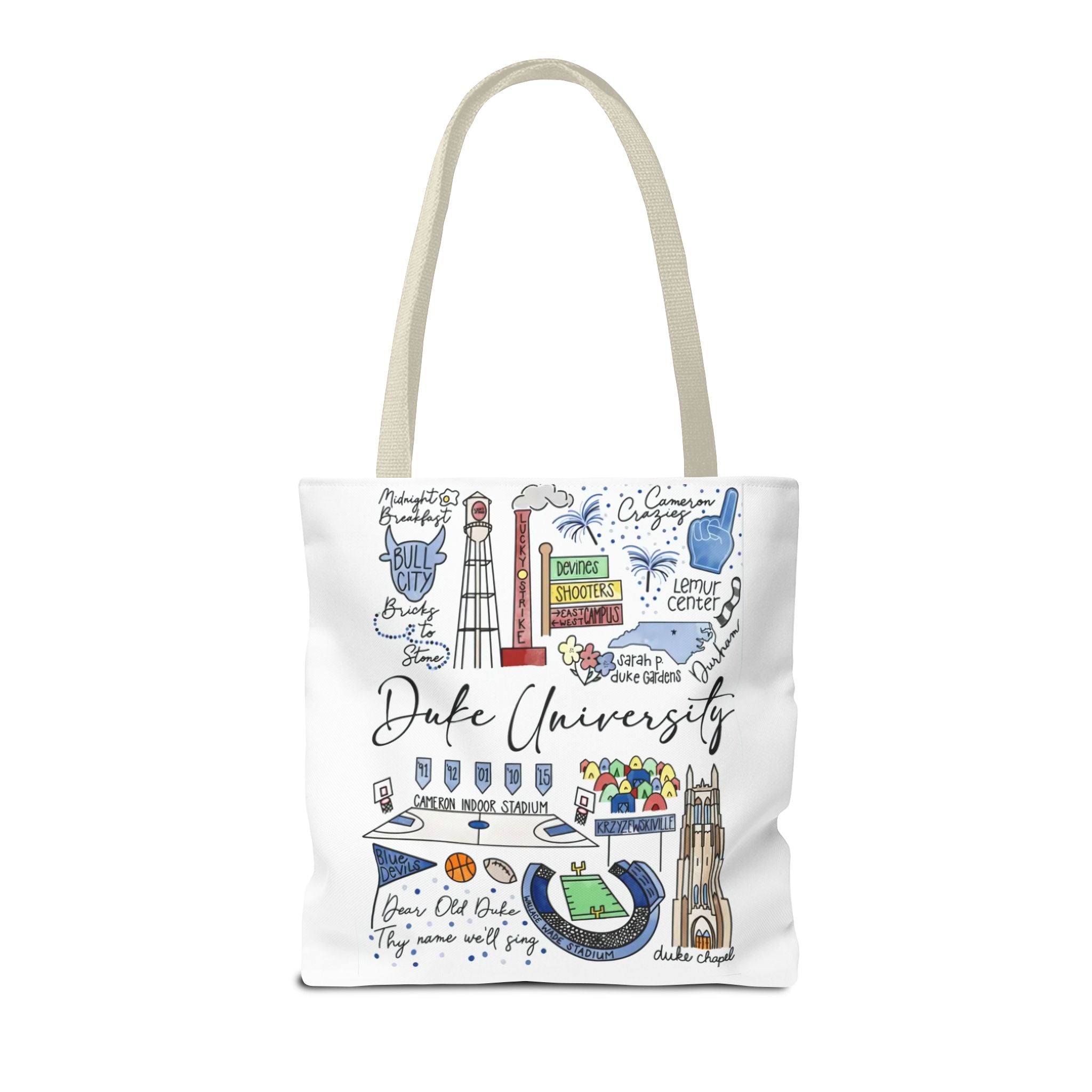 Duke University Tote Bag, College Spirit Bag, Campus Life Accessory, School Pride Gift, Eco-Friendly Shopping Bag