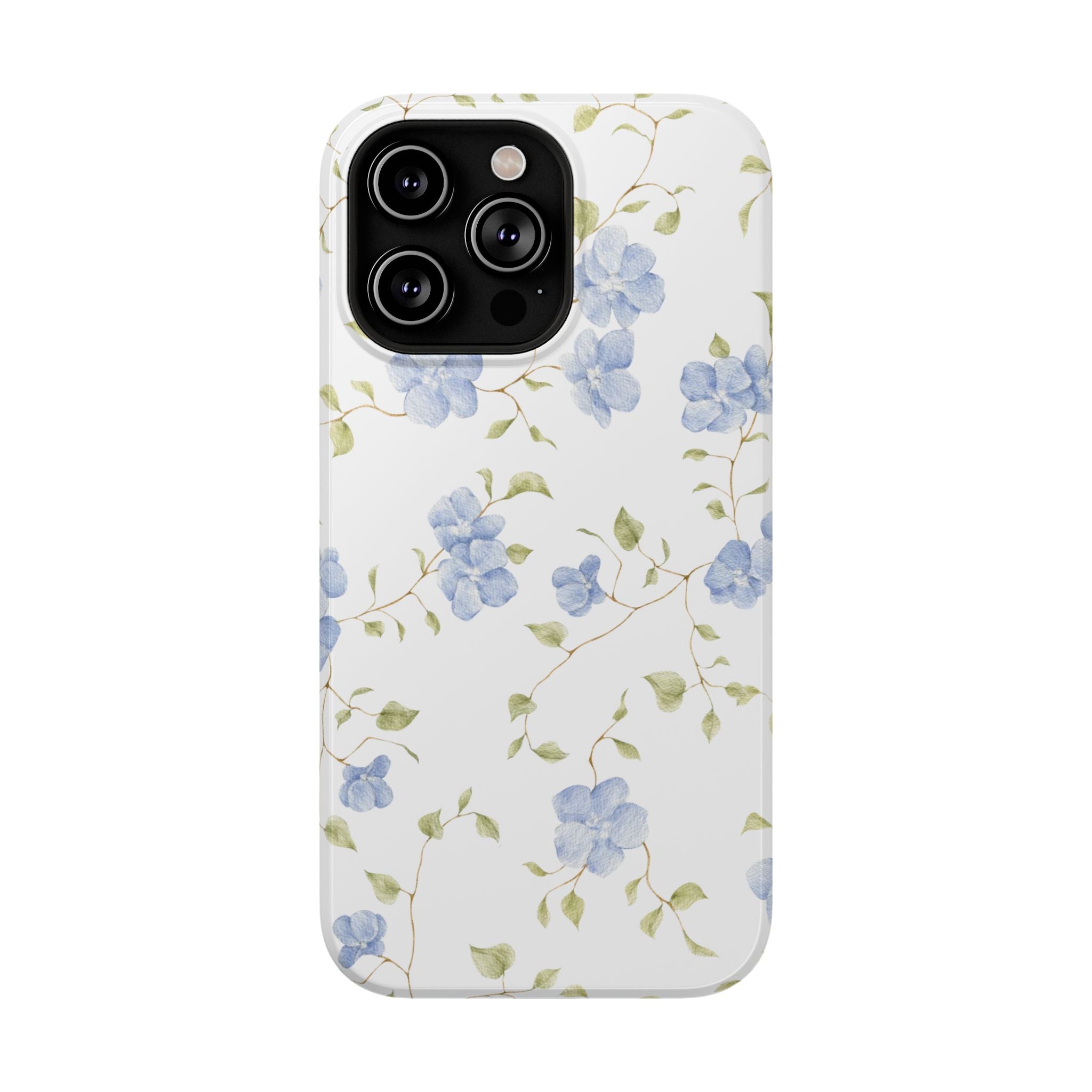 Customizable: Blue Floral Impact-Resistant Phone Case