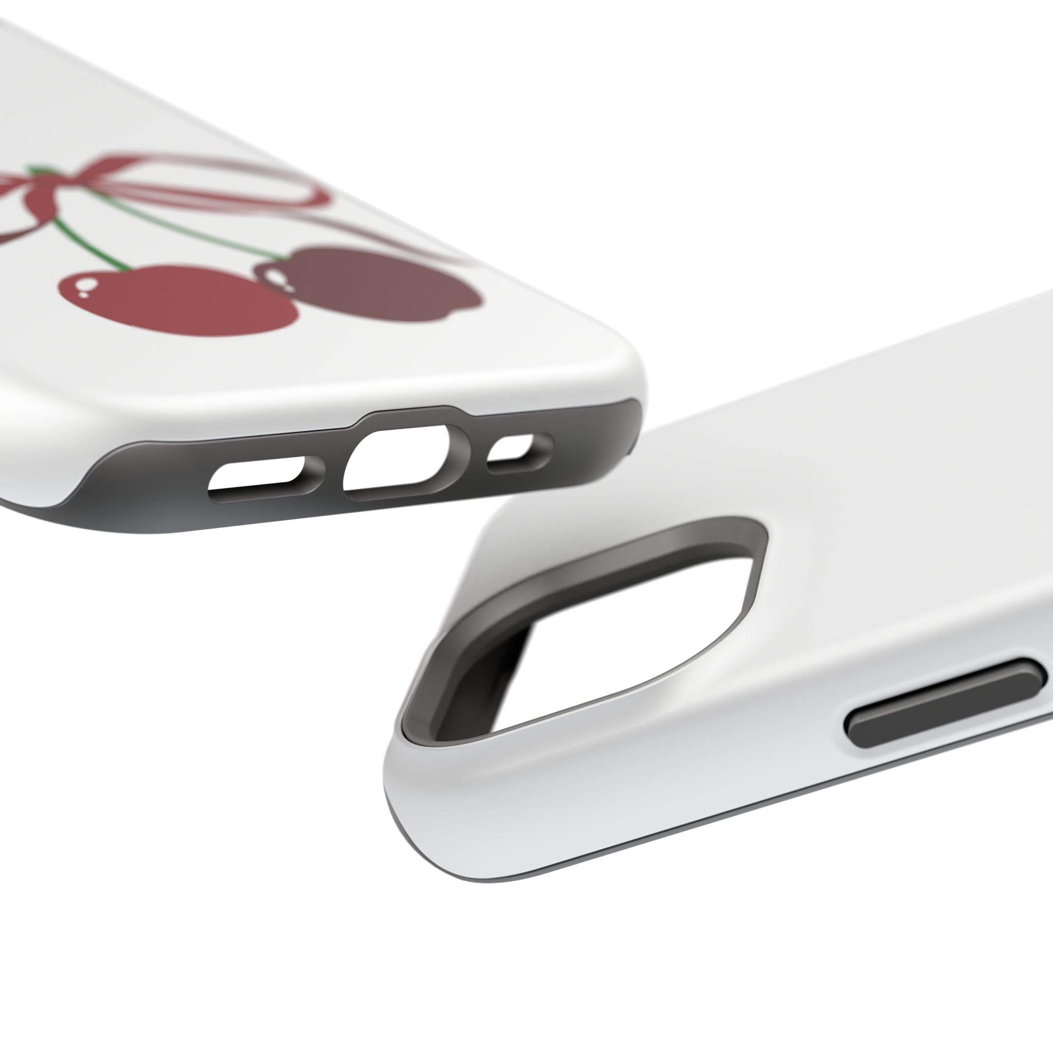 Customizable: Cherry Bow Impact-Resistant Case for Smartphones | Cute Phone Cover | Gift for Her | Cherry Lover's Accessory | Durable Phone Case