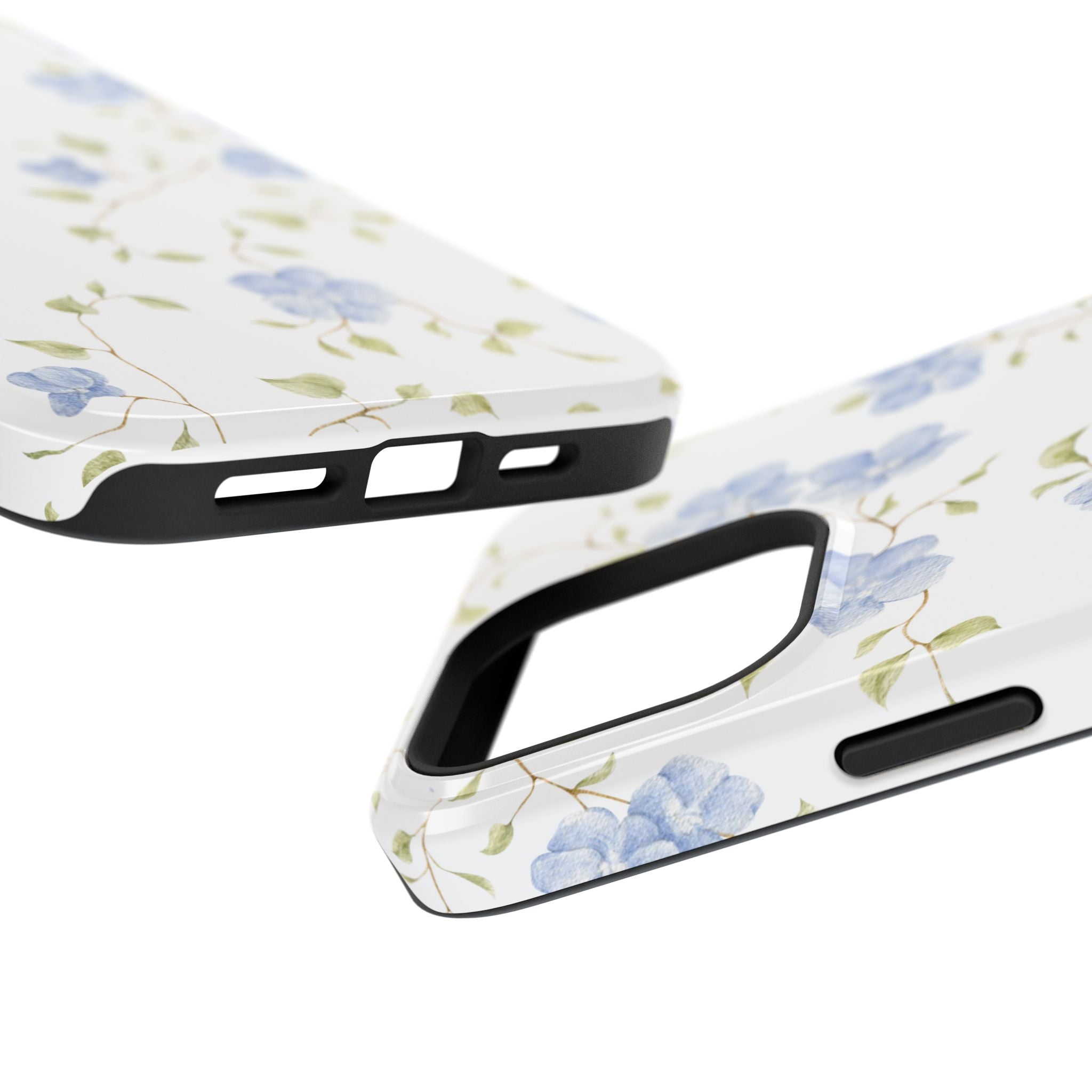 Customizable: Blue Floral Impact-Resistant Phone Case