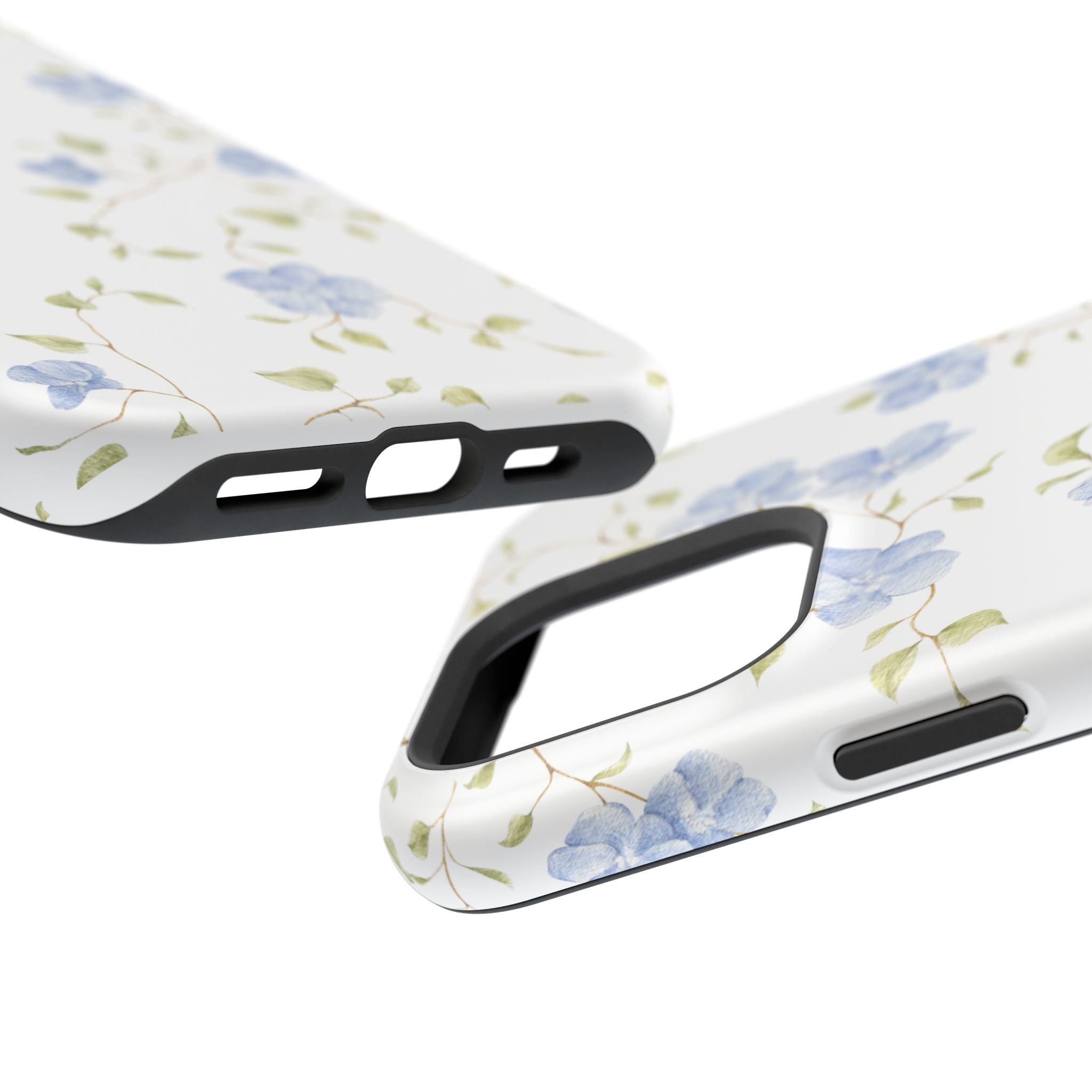 Customizable: Blue Floral Impact-Resistant Phone Case
