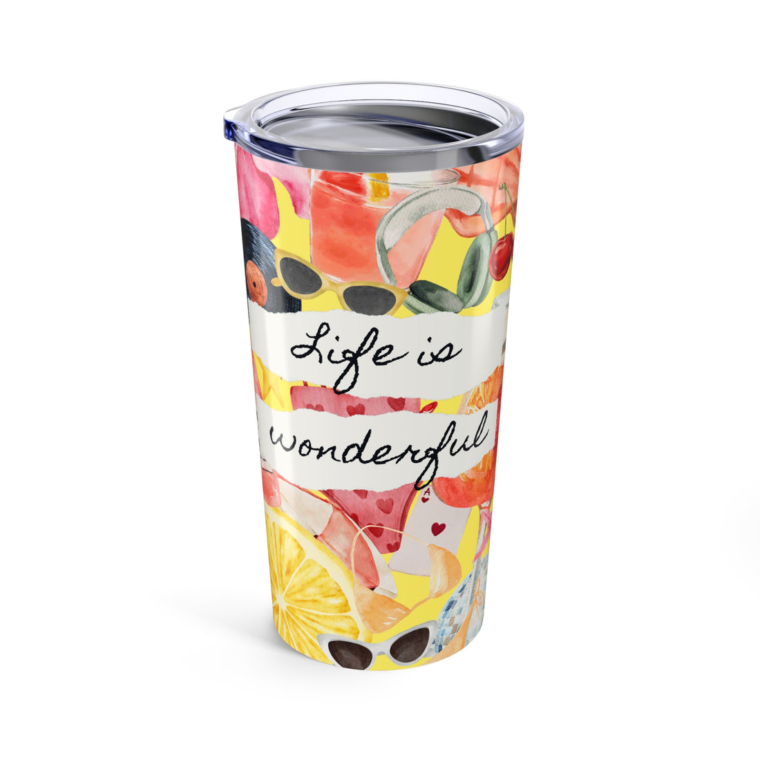 Butter Yellow Vibrant Inspirational Tumbler 20oz - Inspirational Quote, Eco-Friendly Drinkware, Summer Sips, Gift for Friends, Travel Mug