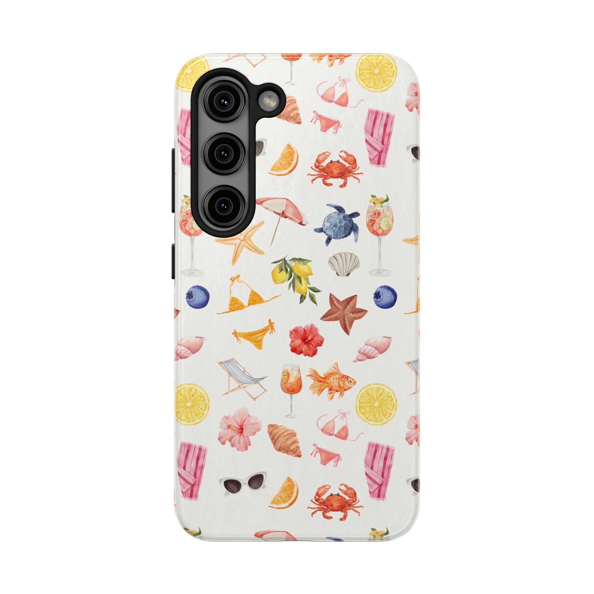 Customizable: Tropical Summer Phone Case, Vivid Coastal Design, Perfect Gift for Beach Lovers, Vacation Memories, Durable Tough Cases