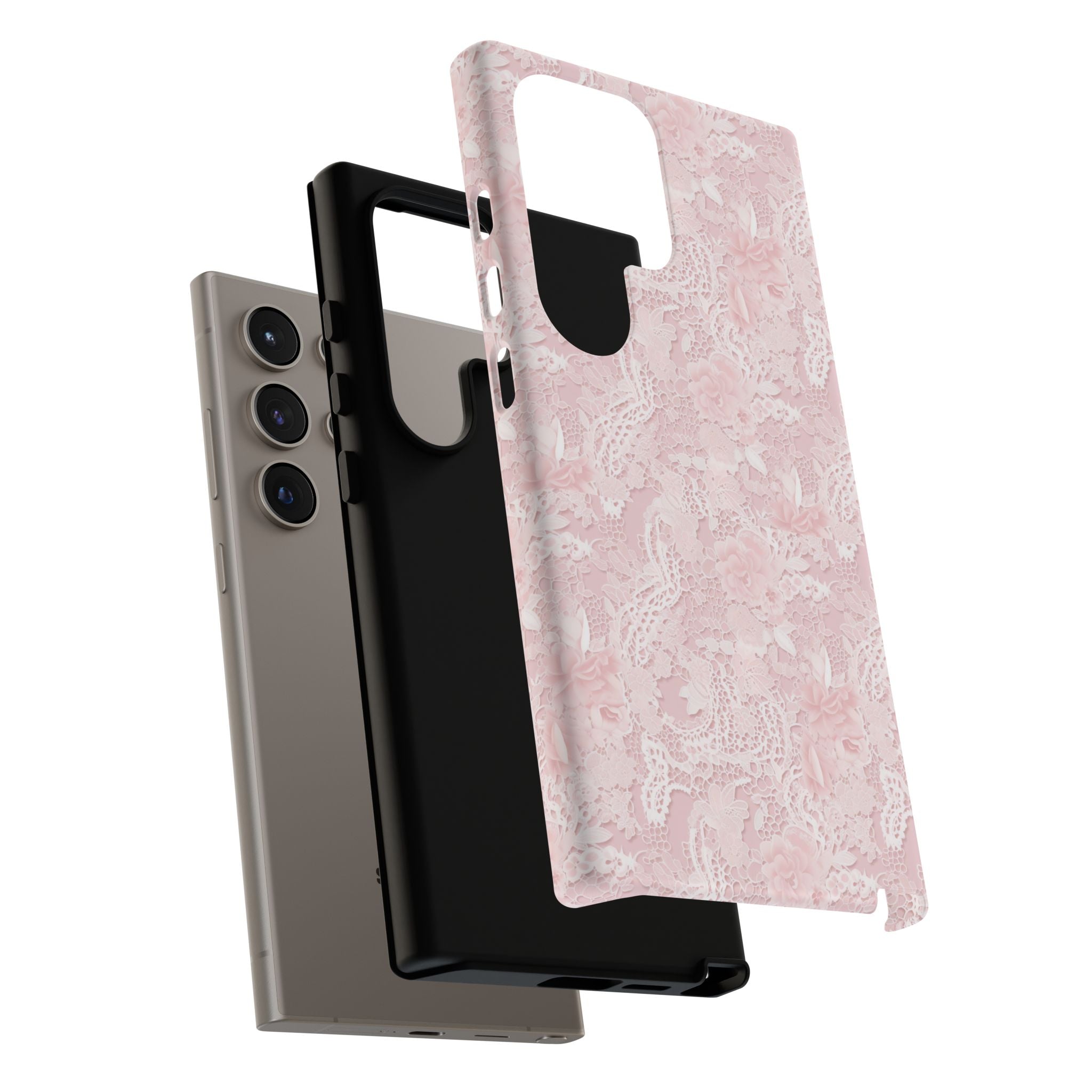 Customizable: Pink Floral Phone Case, Stylish Tough Cases, Unique Gift for Her, Cute Phone Accessories, Floral Tech Cover