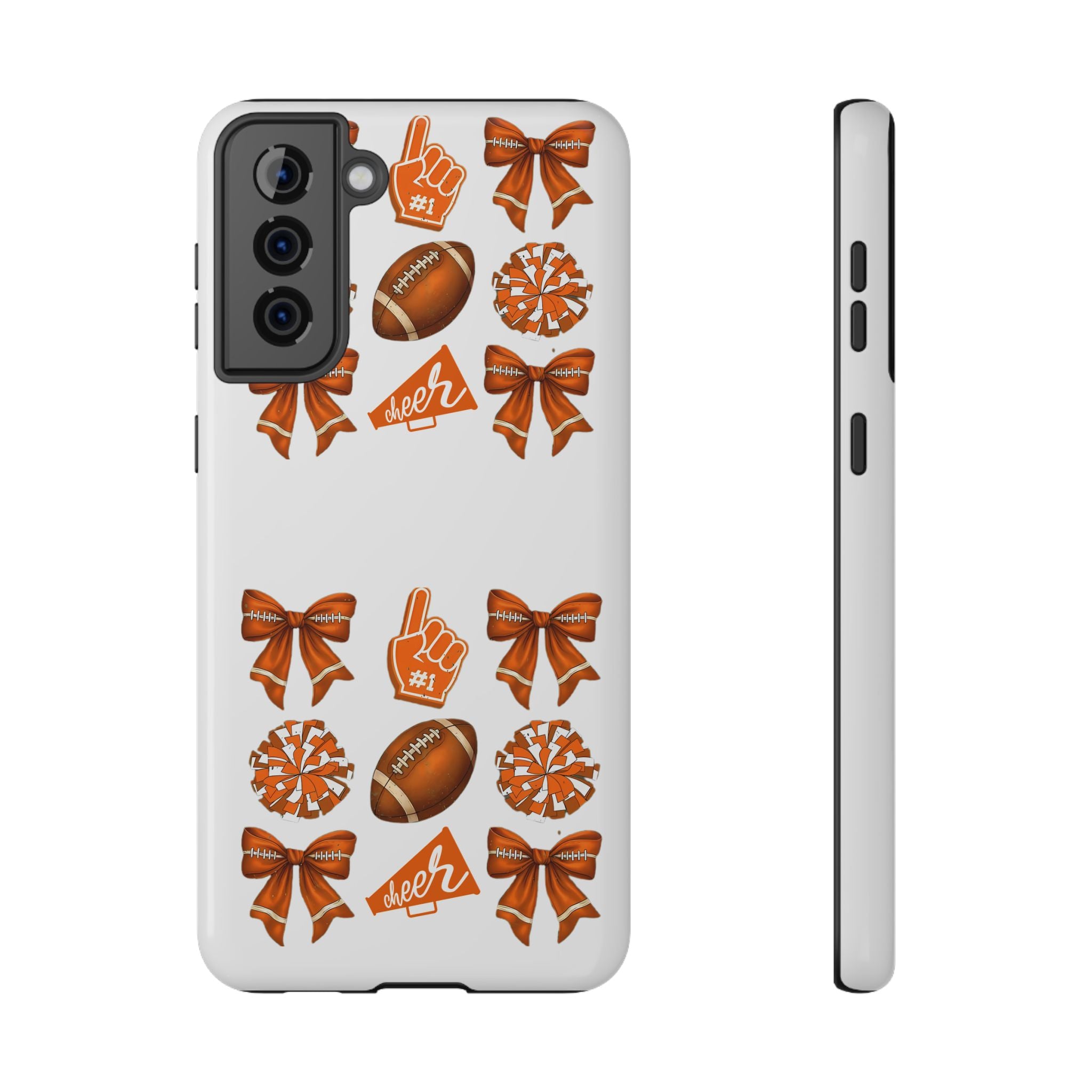 Customizable Orange-Themed Football Team Spirit Phone Case - Cheerful Accessories for Game Day, Unique Design for Fans, Sports Gift, Fall Celebrations, Team Pride