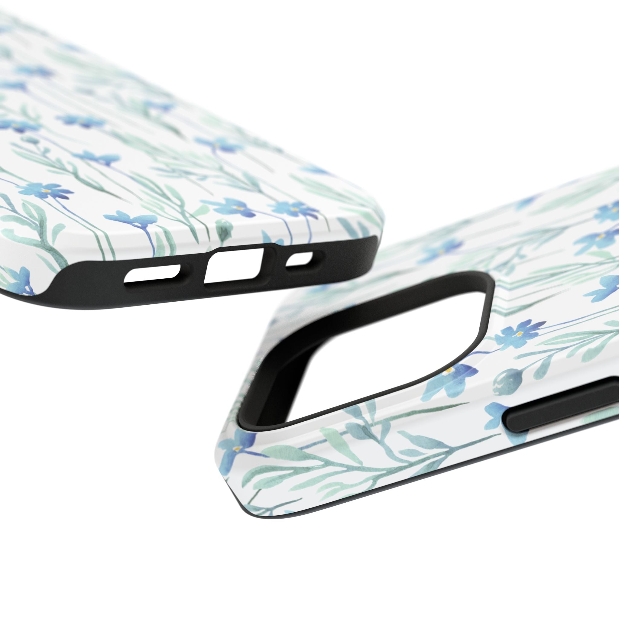 Customizable: Blue Floral Impact-Resistant Phone Case