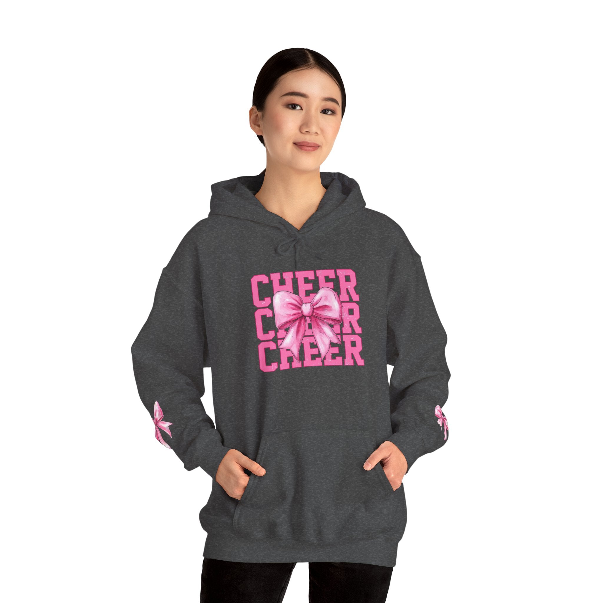 Cheerful Bow Hoodie - Perfect for Cheerleaders, Team Spirit, Dance, Everyday Wear, Gift for Coaches, Cheer Events