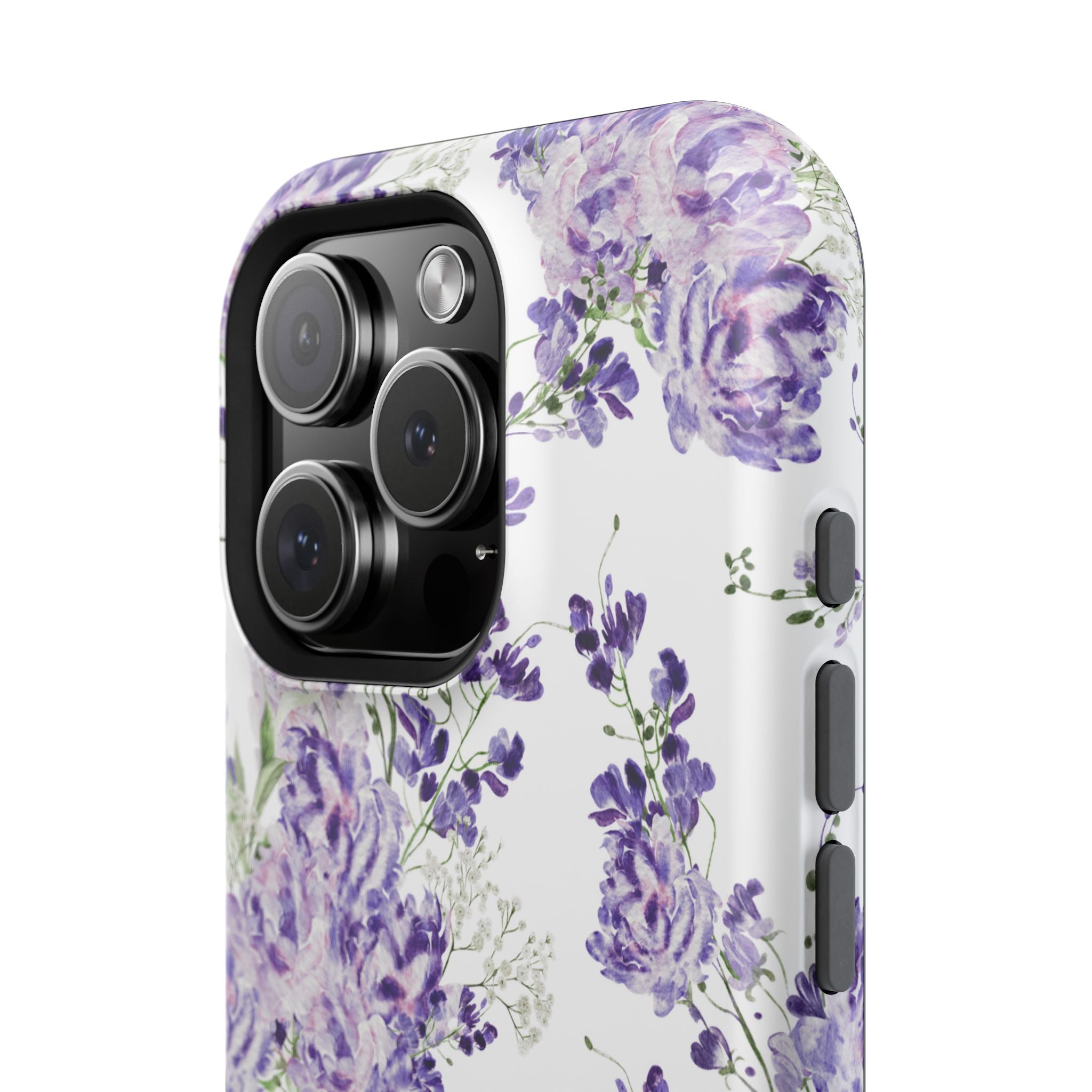Customizable: Purple Floral Impact-Resistant Phone Case