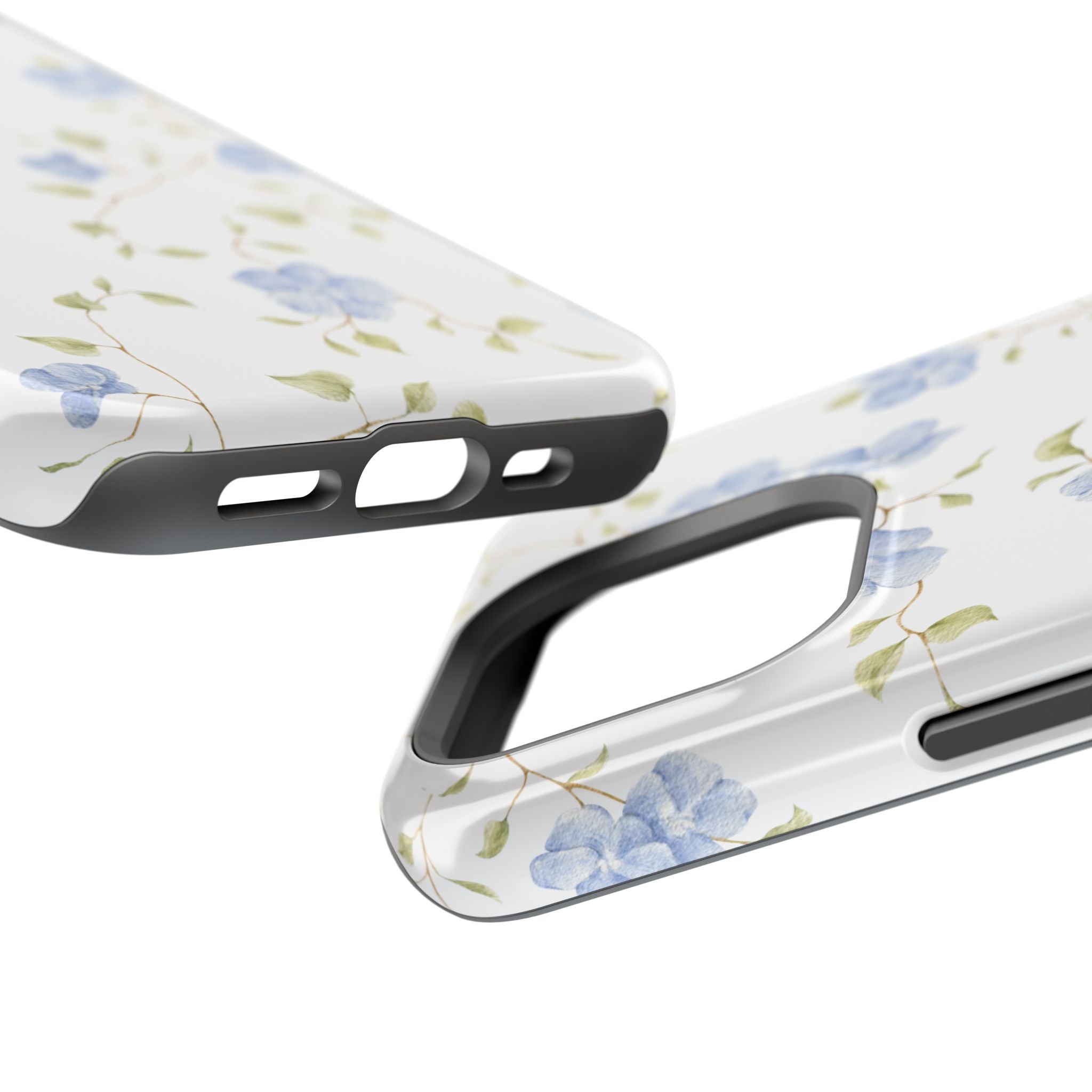 Customizable: Blue Floral Impact-Resistant Phone Case