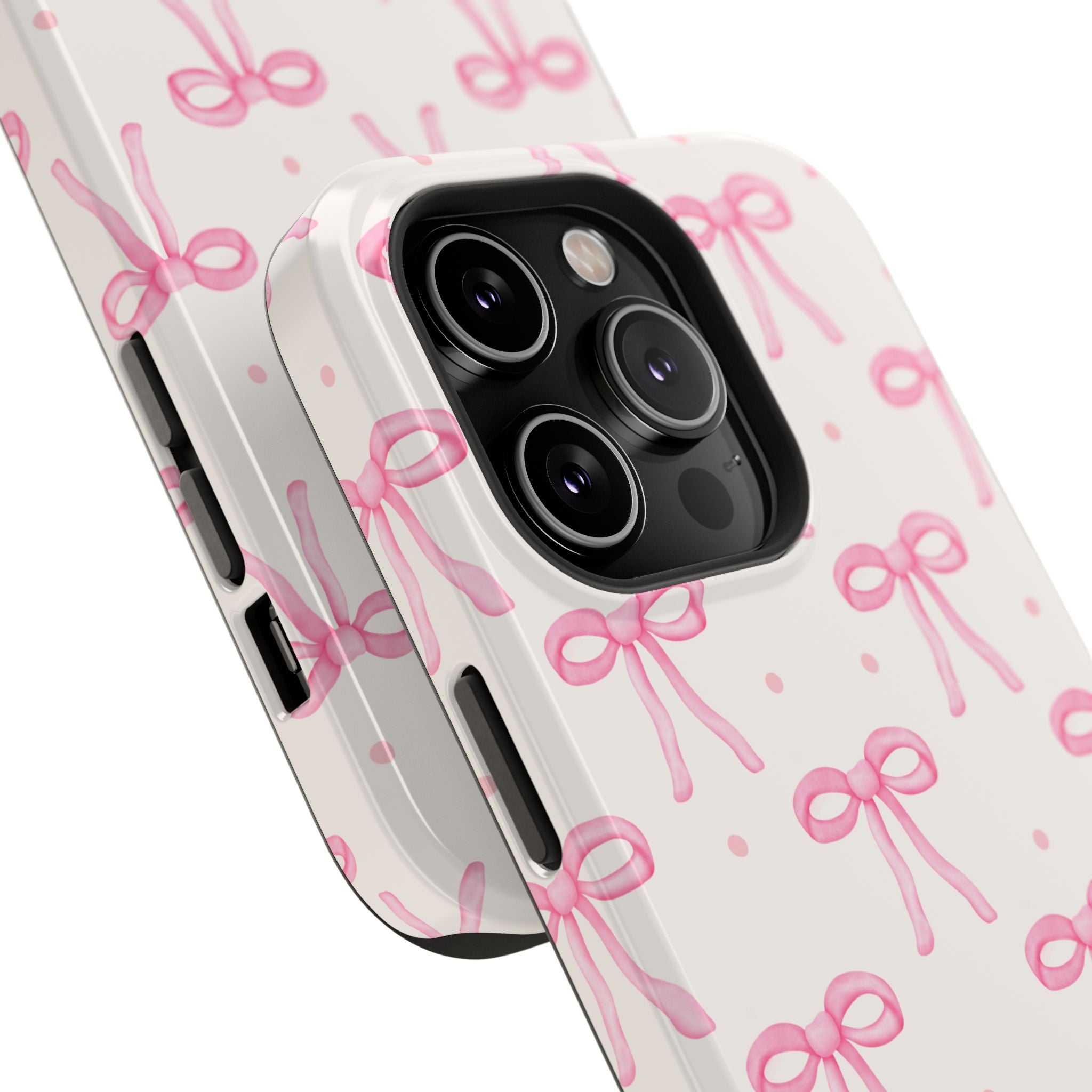 Customizable: Cute Pink Bow Impact-Resistant Phone Case