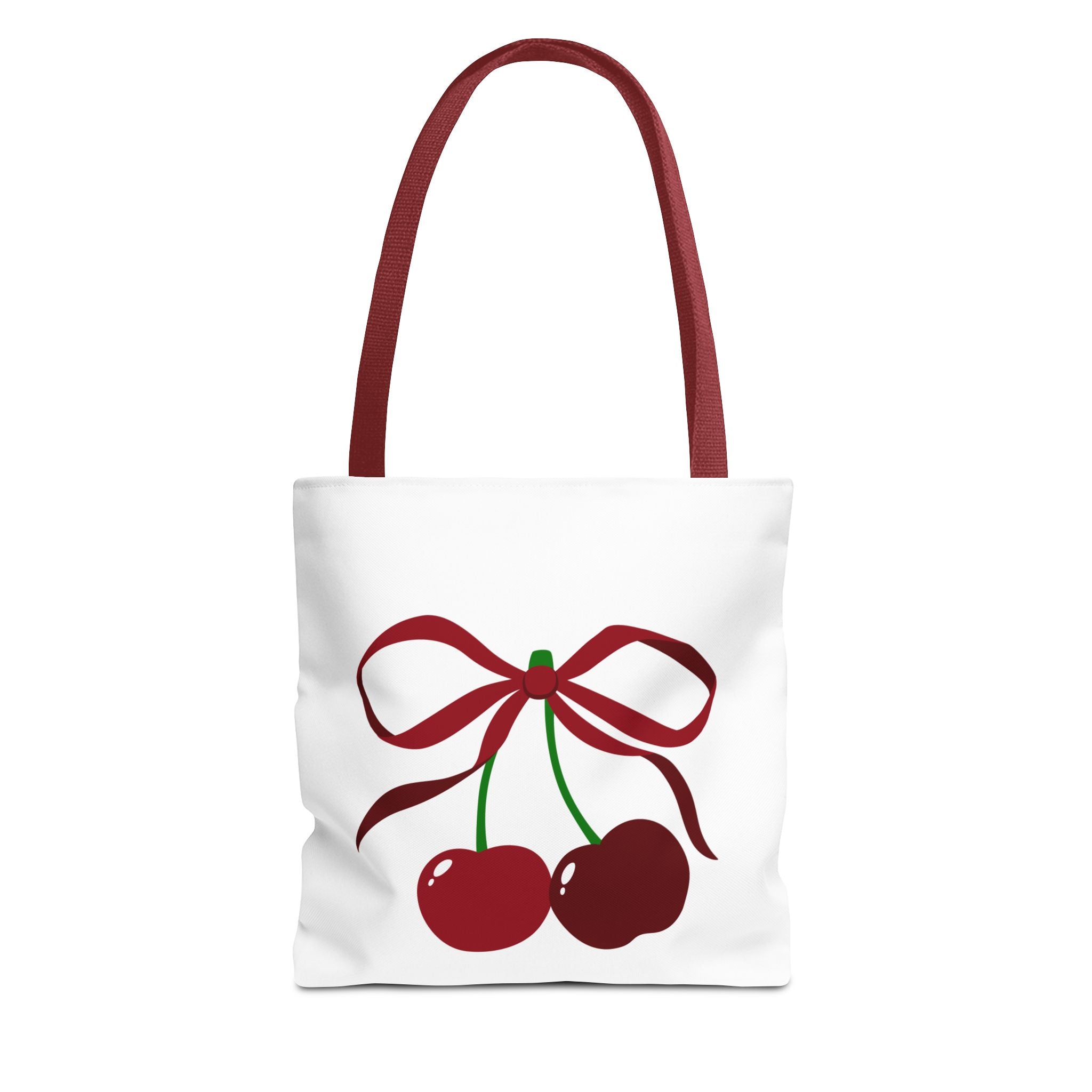 Customizable: Cherry Bow Tote Bag, Cute Carry-All for Everyday, Gift for Her, Eco-Friendly Shopping Bag, Perfect for Summer Outings