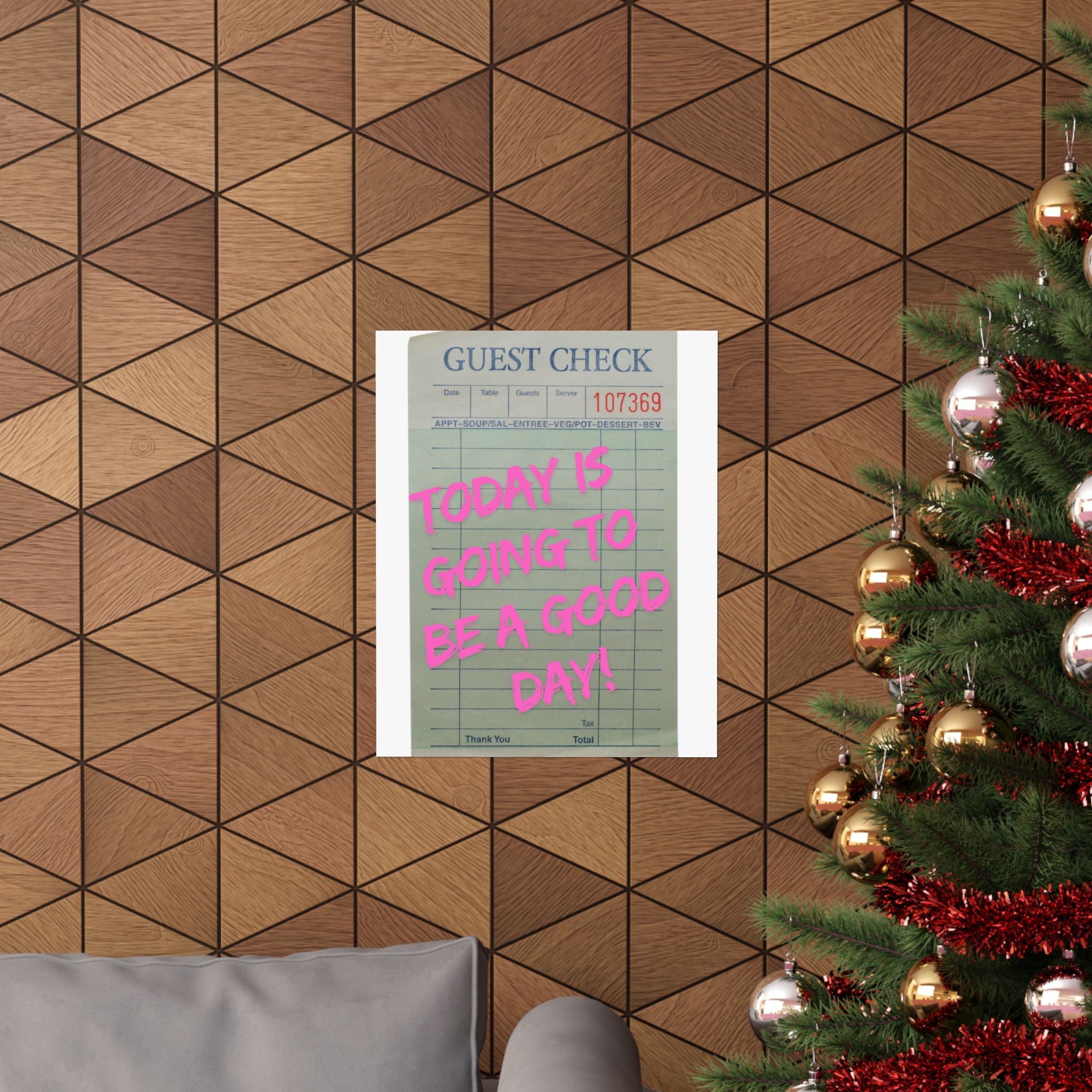 Guest Check Wall Art Poster, College Dorm Decor, Trendy Wall Art, Gift for Friends