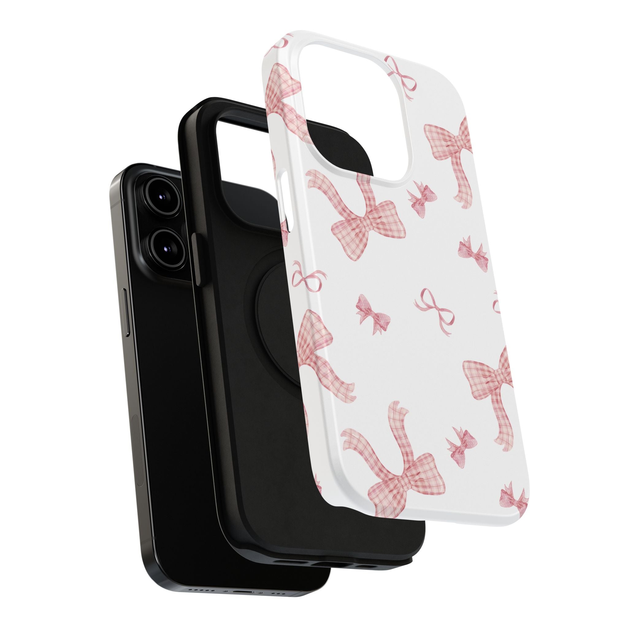 Customizable: Gingham Chic Bow Pattern Phone Case