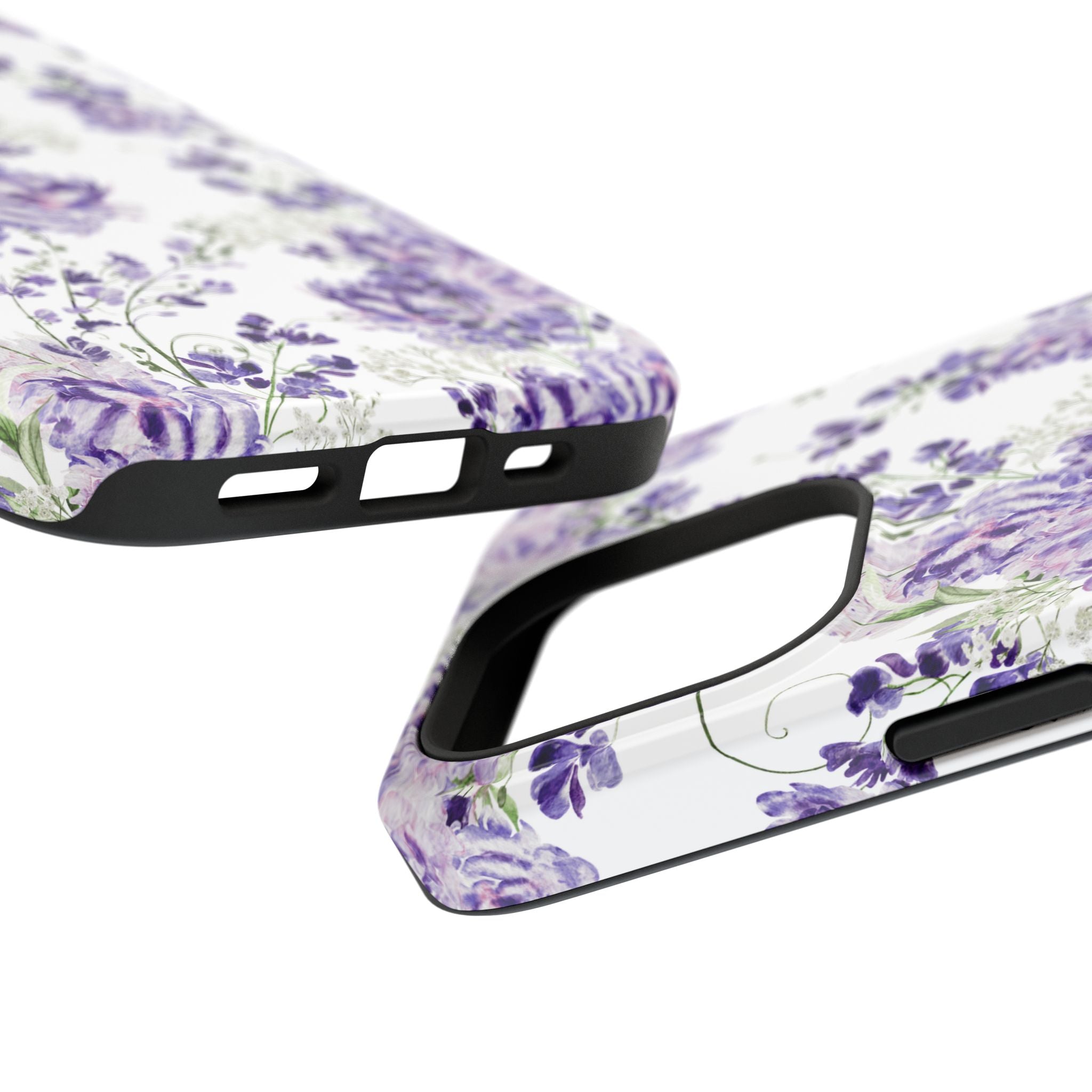 Customizable: Purple Floral Impact-Resistant Phone Case