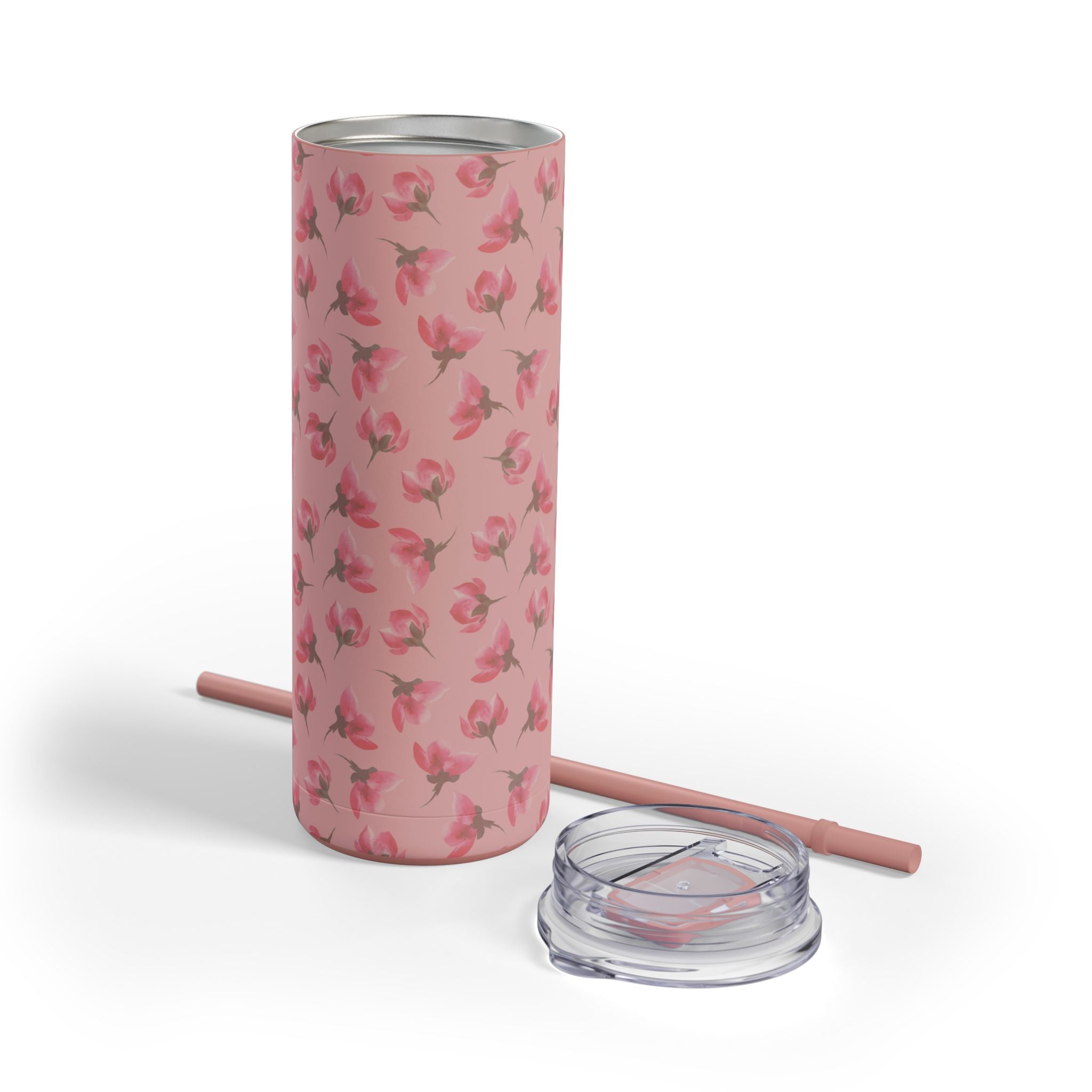 Customizable: Floral Pattern Tumbler, Personalized Gift for Coffee Lovers, Travel Mug for Women, Insulated Drinkware, Trendy Water Bottle