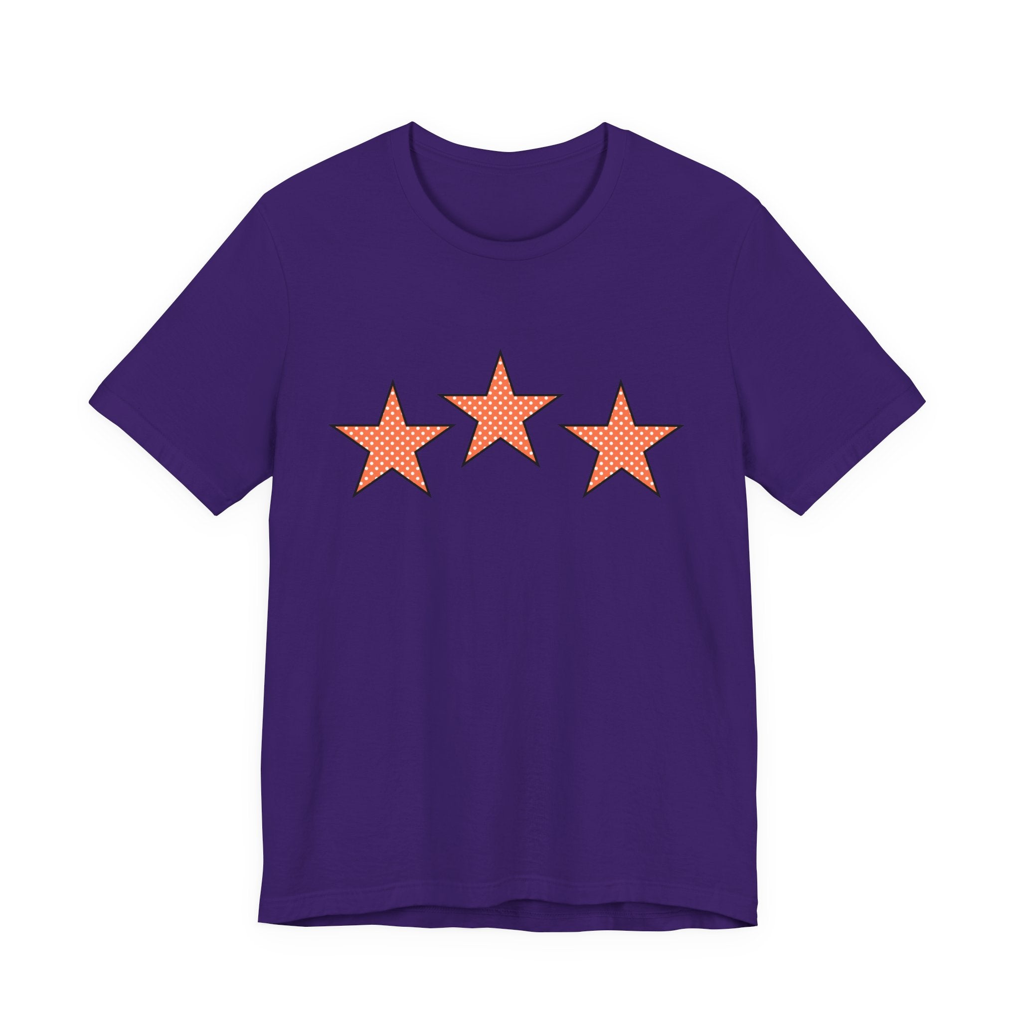 Customizable Orange & White Polka Dot Tri-Star Graphic Tee