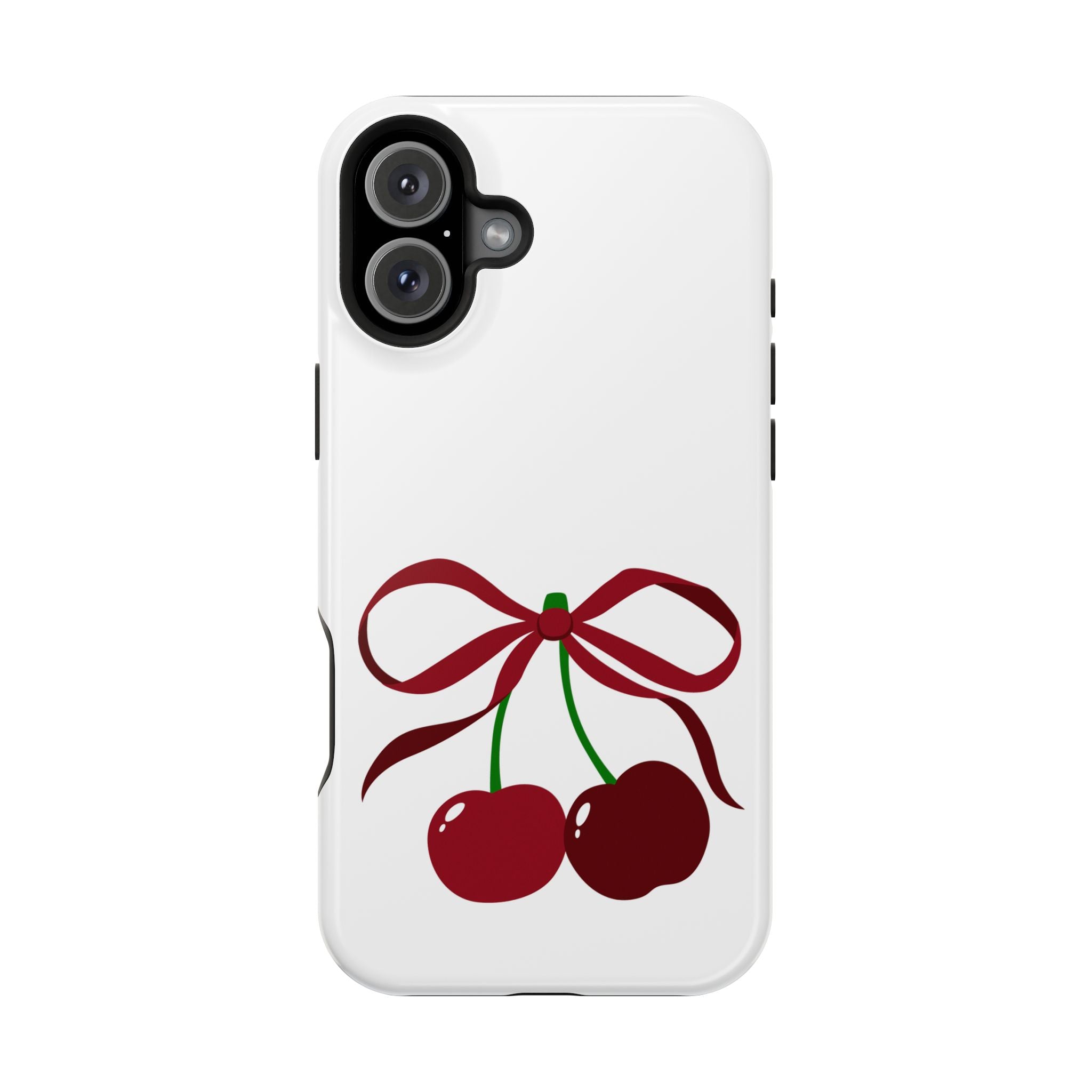 Customizable: Cherry Bow Impact-Resistant Case for Smartphones | Cute Phone Cover | Gift for Her | Cherry Lover's Accessory | Durable Phone Case