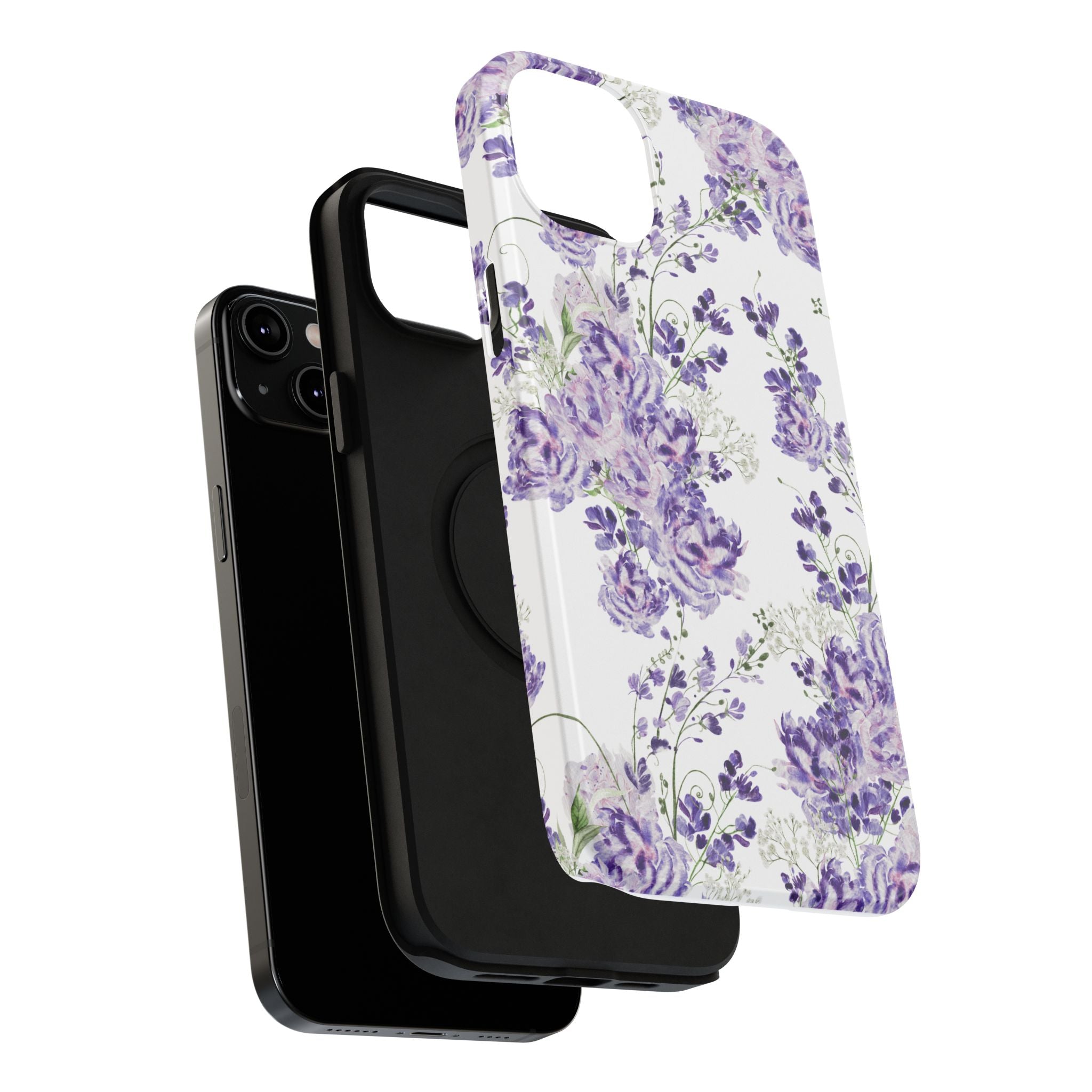Customizable: Purple Floral Impact-Resistant Phone Case
