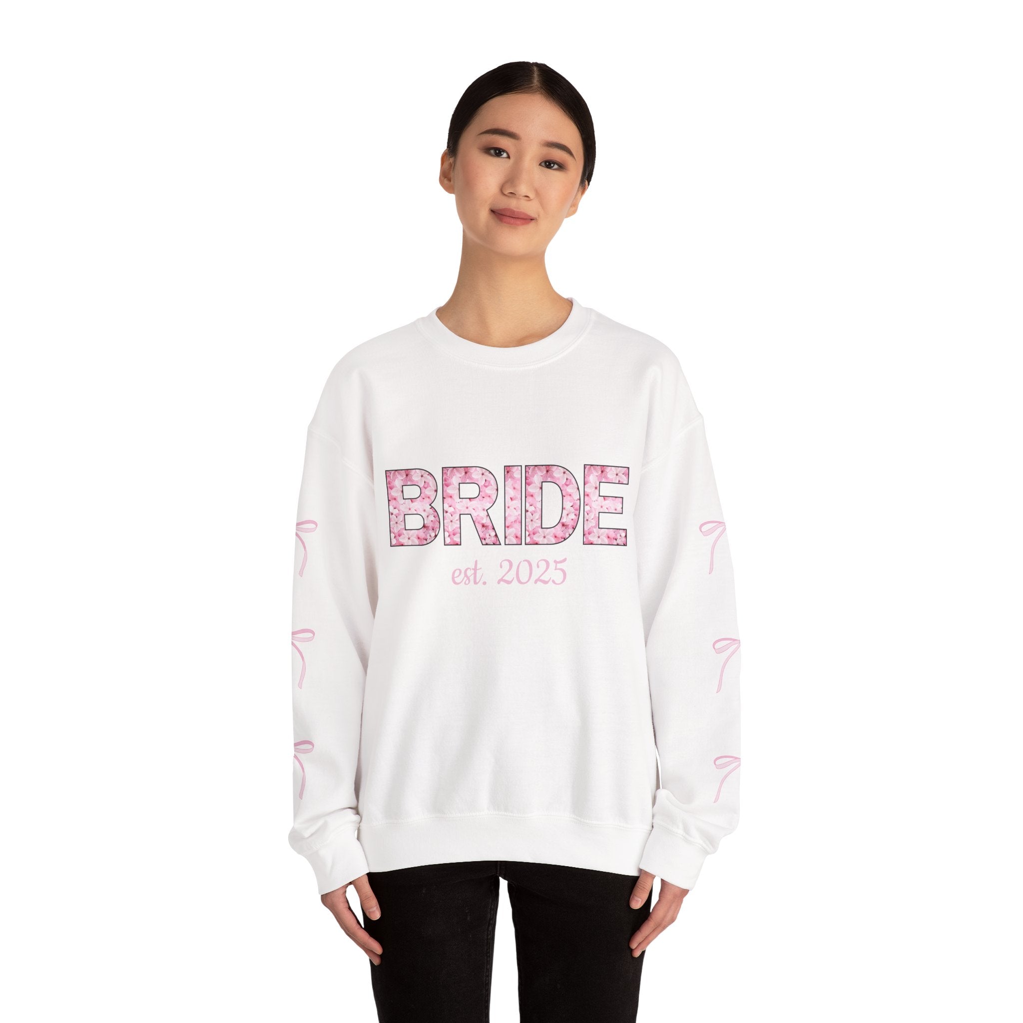 Floral Bride Sweatshirt - Customizable Wedding Date and Name